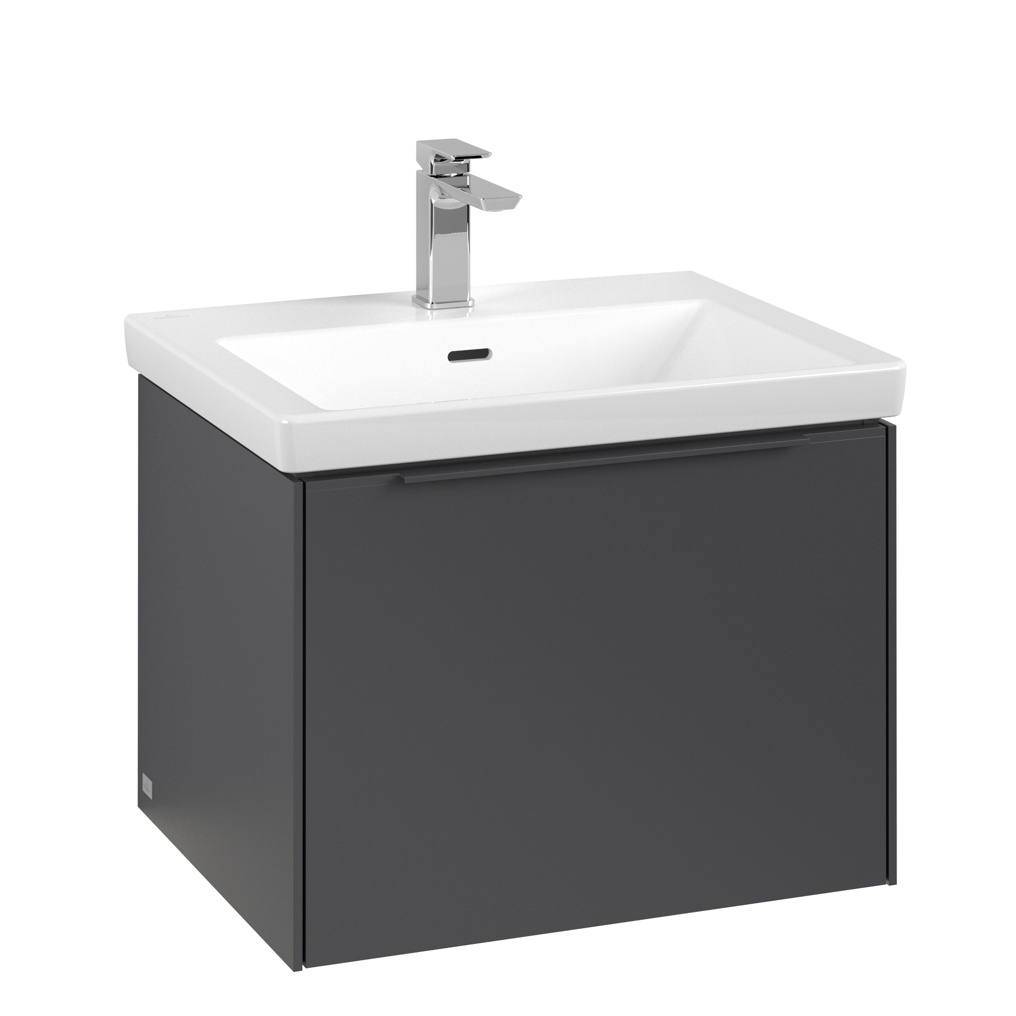 Villeroy & Boch Subway 3.0 Vanity unit, with lighting, 1 pull-out compartment, 572x429x462mm, Body: Graphite, Front: Graphite