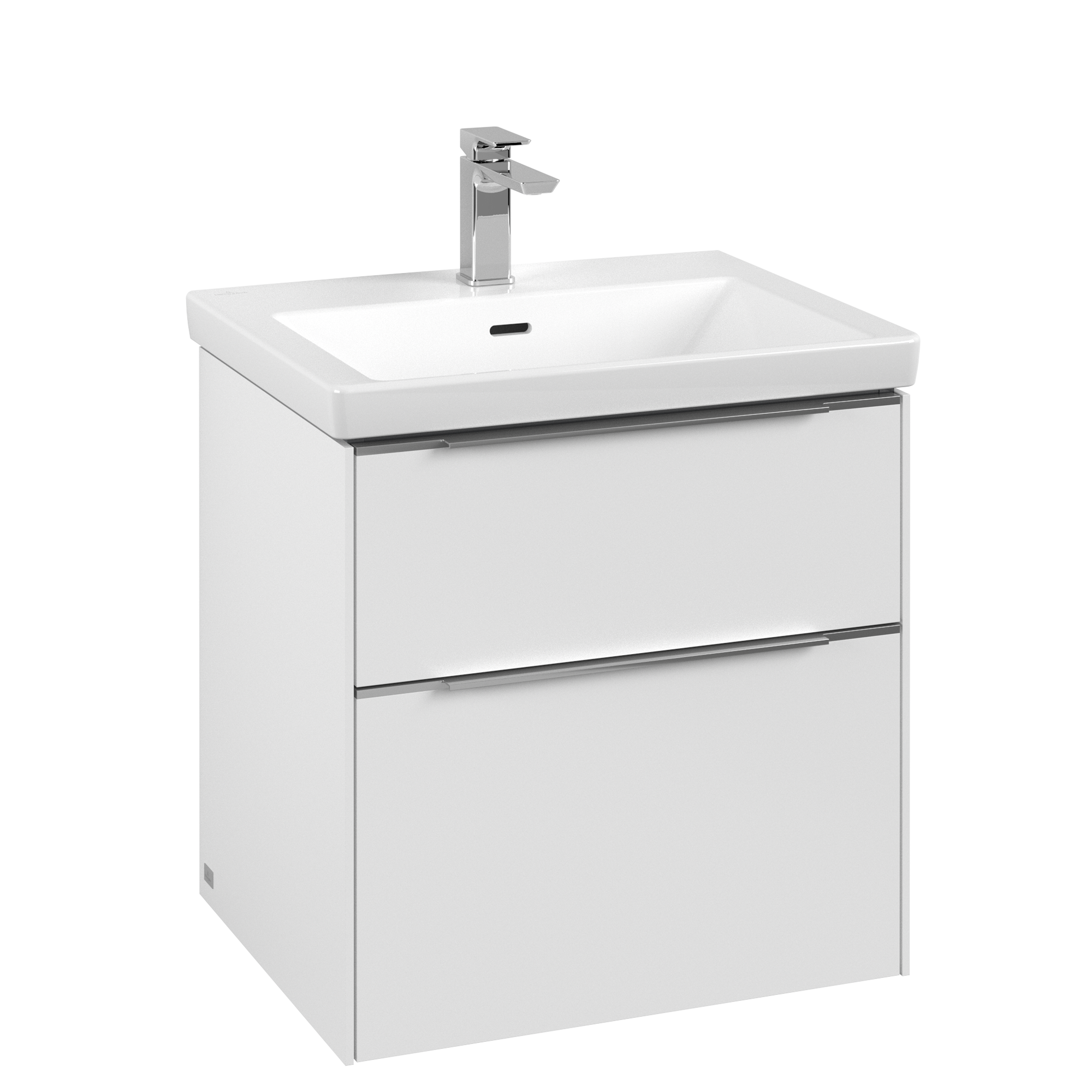Villeroy & Boch Subway 3.0 Waschbeckenunterschrank, 2 Auszüge, 572x576x462mm, Korpus: Pure White, Front: Pure White