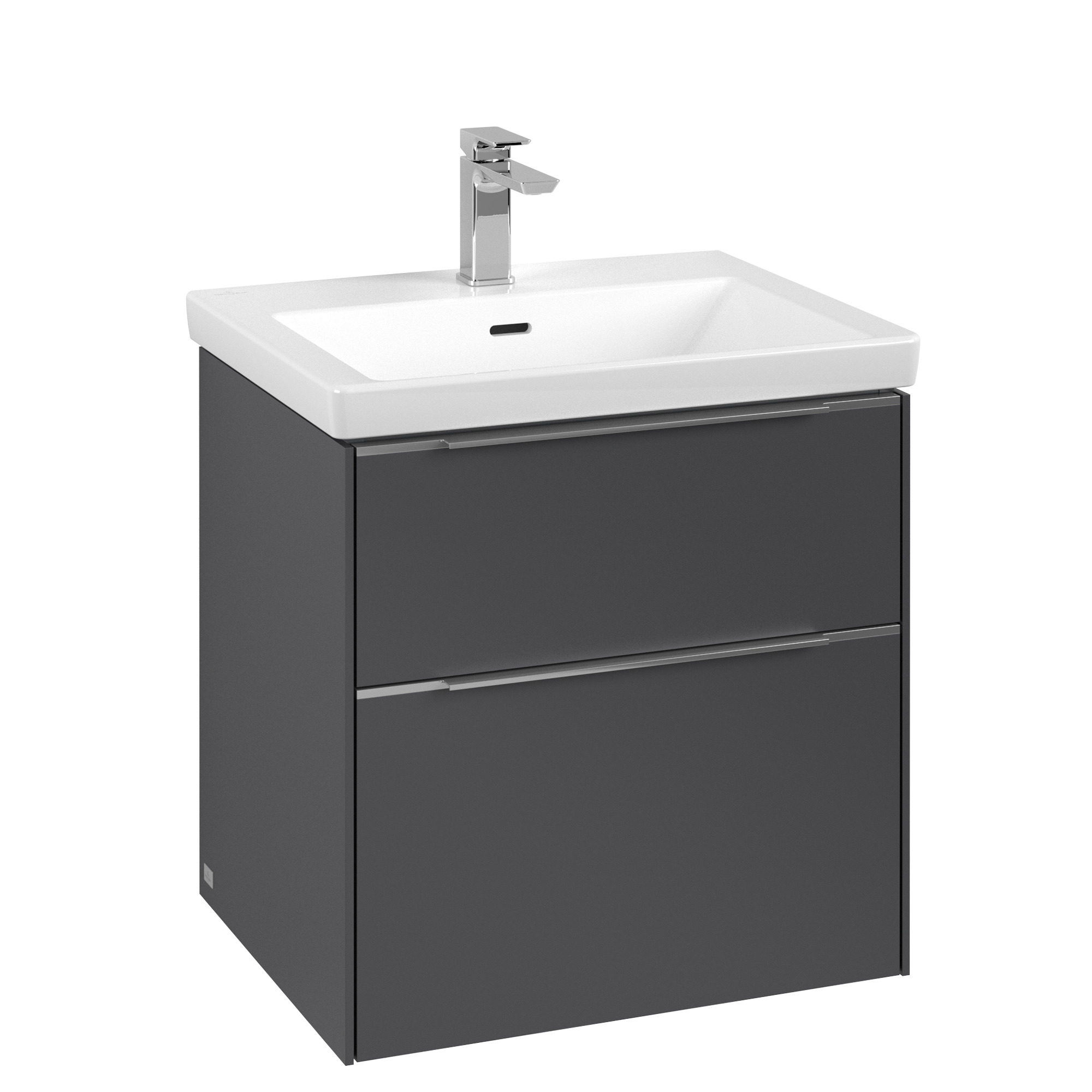 Villeroy & Boch Subway 3.0 Vanity unit, 2 pull-out compartments, 572x576x462mm, Body: Graphite, Front: Graphite