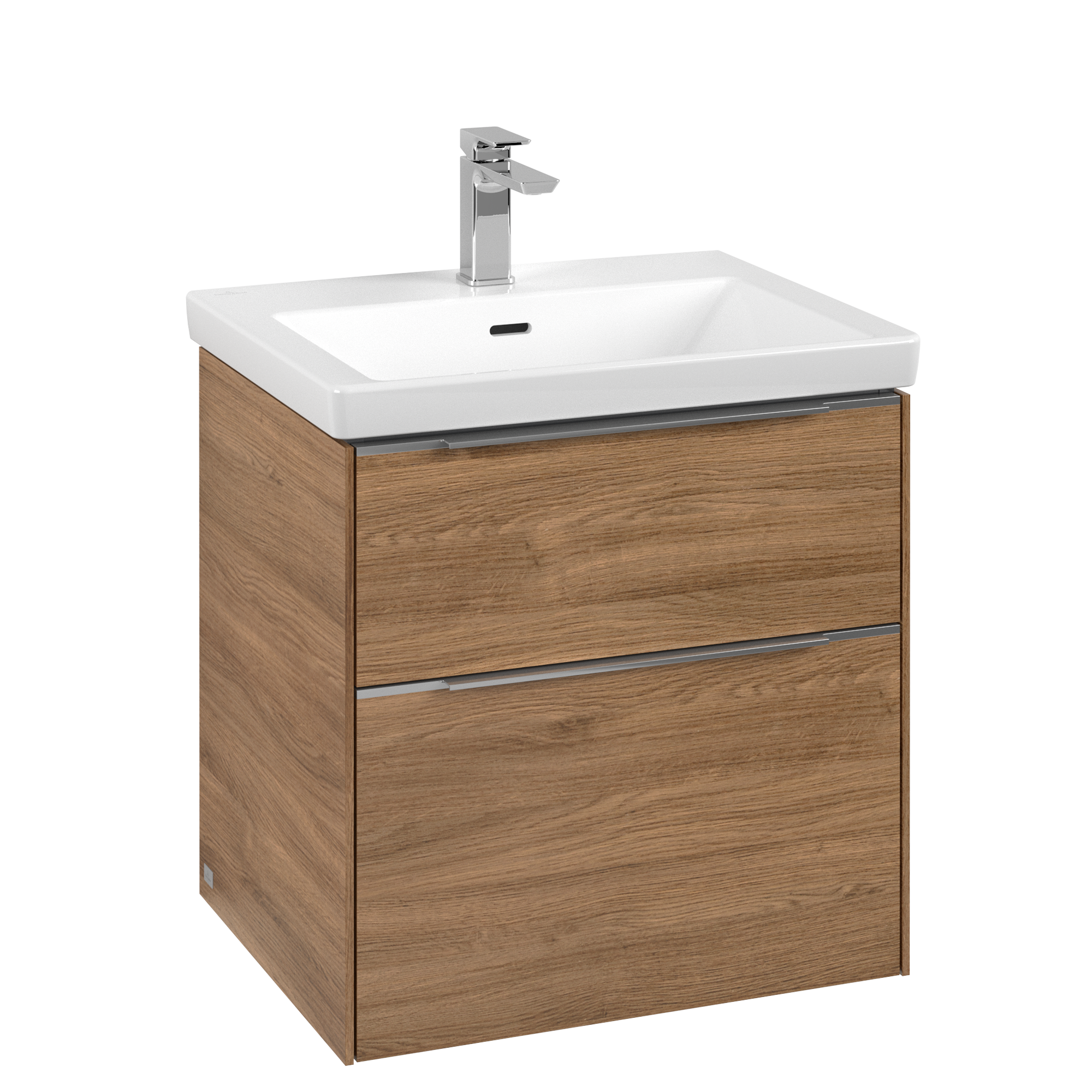 Villeroy & Boch Subway 3.0 Vanity unit, with lighting, 2 pull-out compartments, 572x576x462mm, Body: Oak Kansas, Front: Oak Kansas