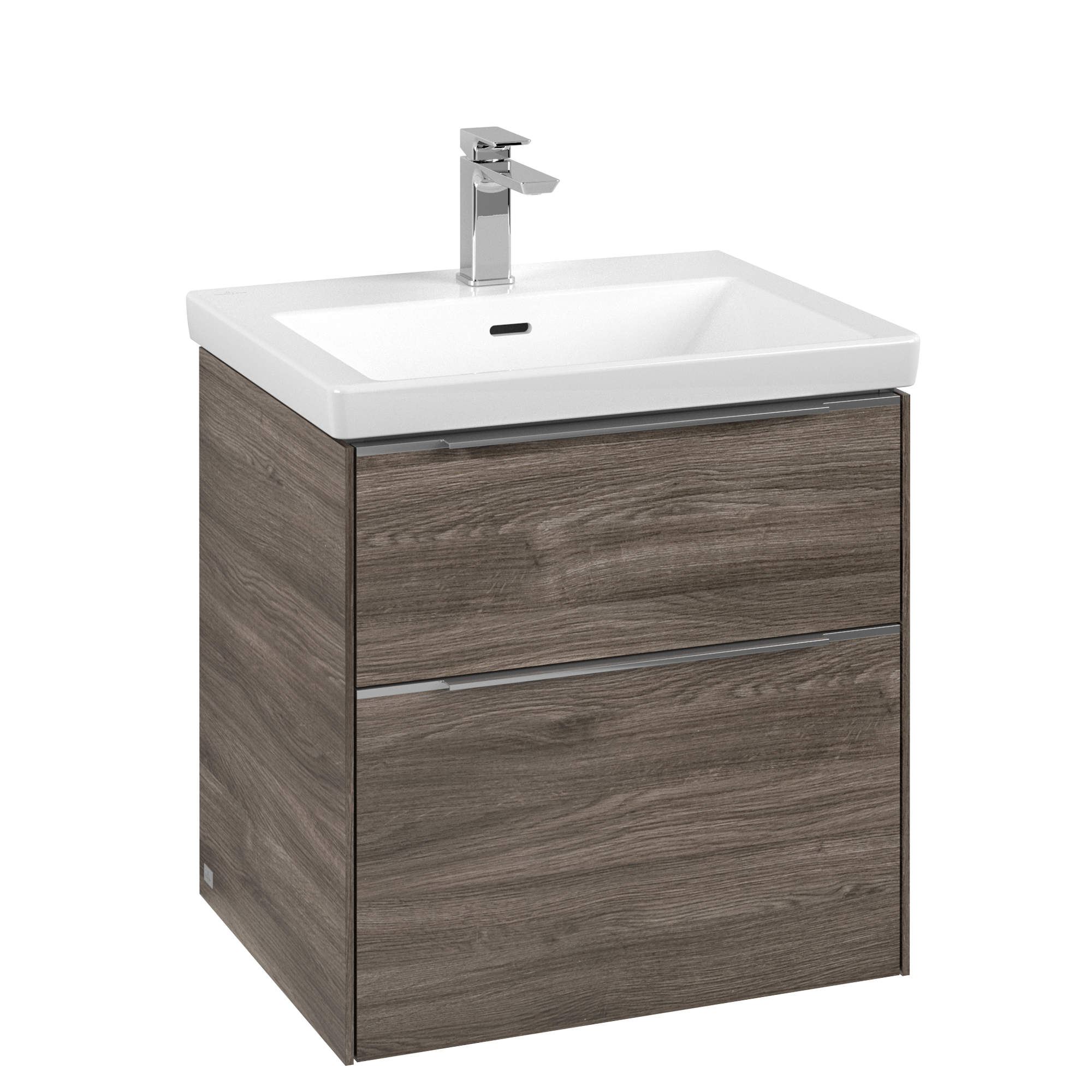 Villeroy & Boch Subway 3.0 Vanity unit, with lighting, 2 pull-out compartments, 572x576x462mm, Body: Stone Oak, Front: Stone Oak