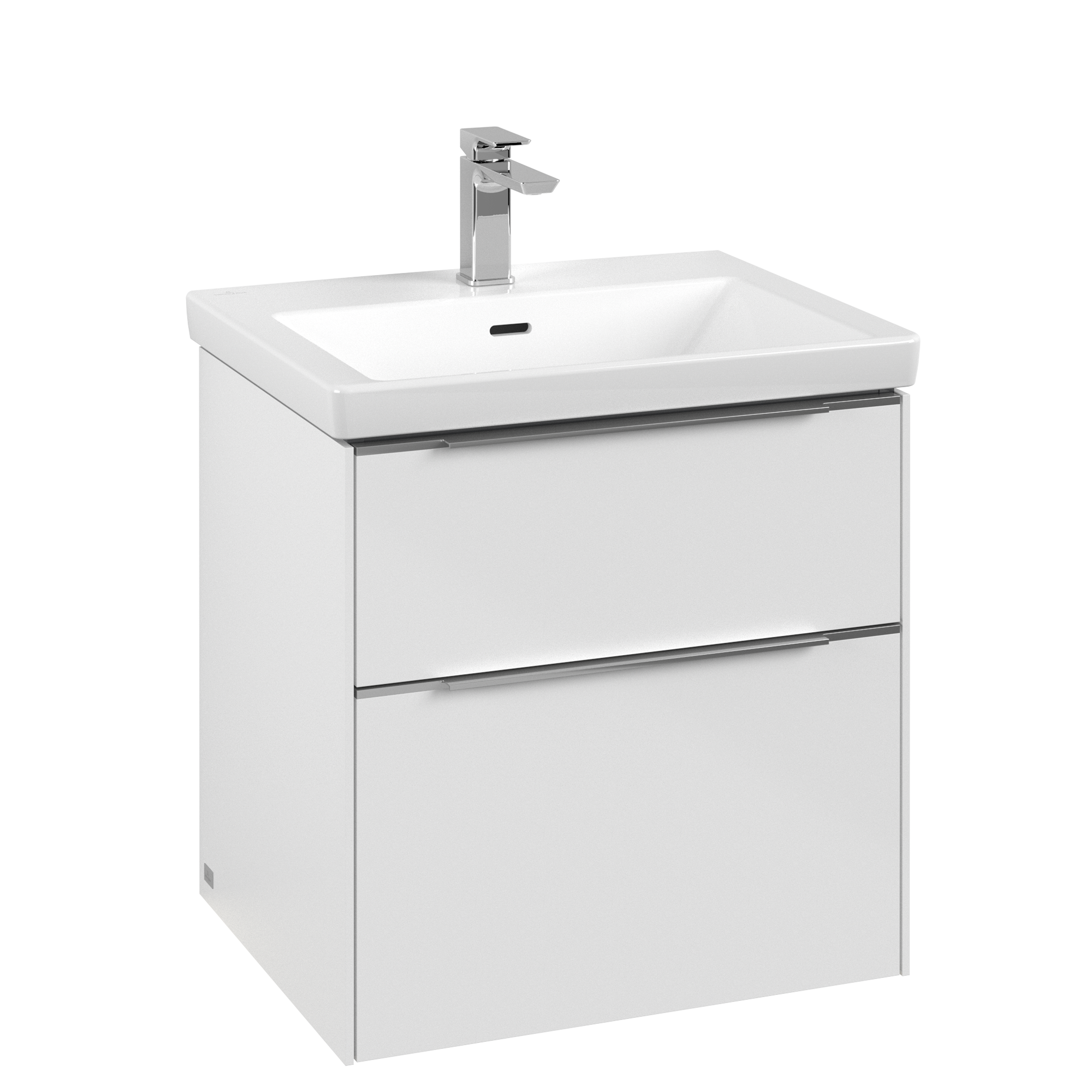 Villeroy & Boch Subway 3.0 Vanity unit, with lighting, 2 pull-out compartments, 572x576x462mm, Body: Brilliant White, Front: Brilliant White