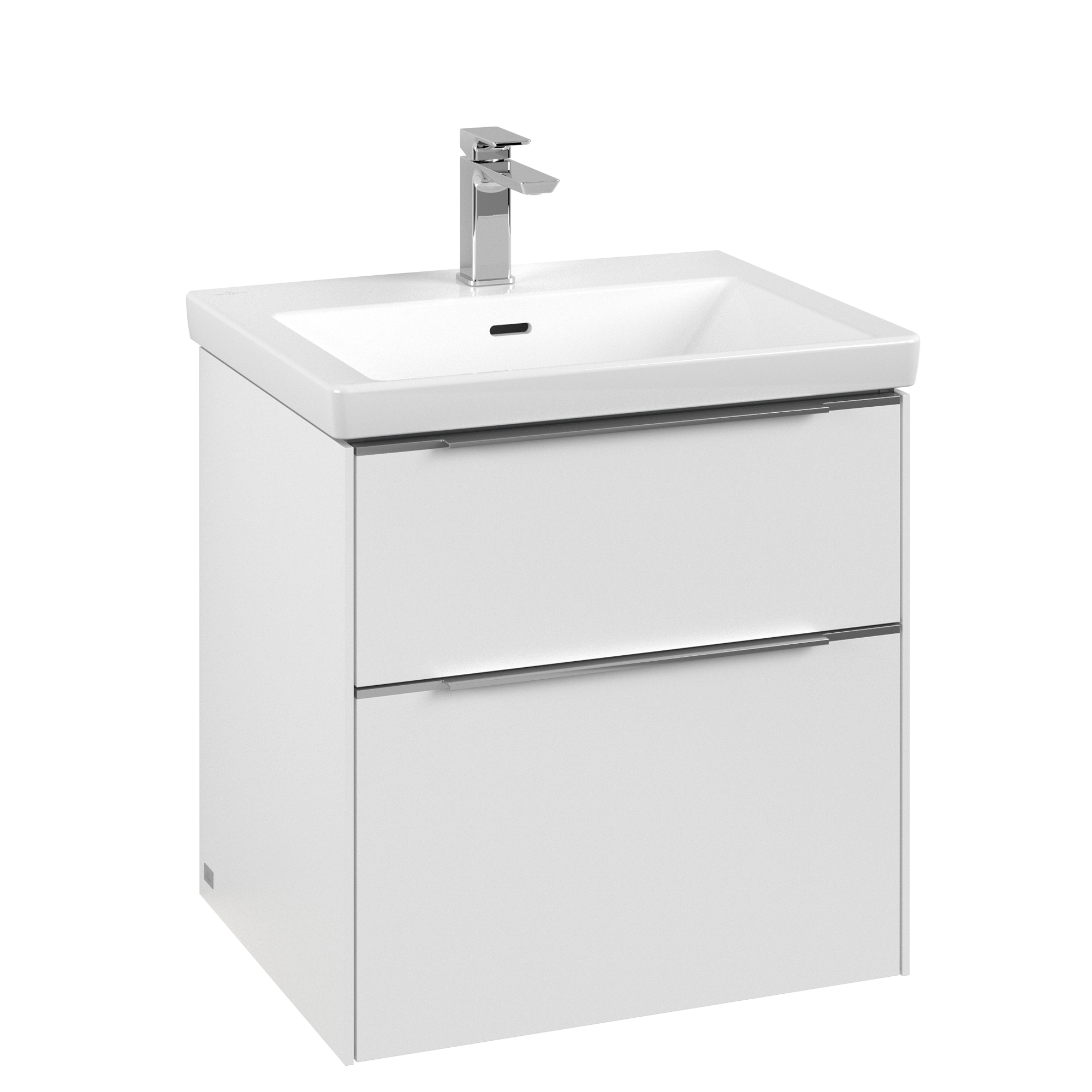 Villeroy & Boch Subway 3.0 Vanity unit, with lighting, 2 pull-out compartments, 572x576x462mm, Body: Pure White, Front: Pure White