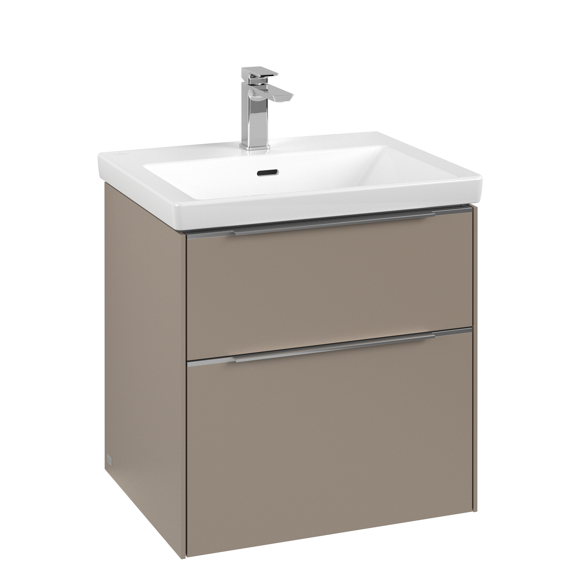 Villeroy & Boch Subway 3.0 Vanity unit, with lighting, 2 pull-out compartments, 572x576x462mm, Body: Taupe, Front: Taupe