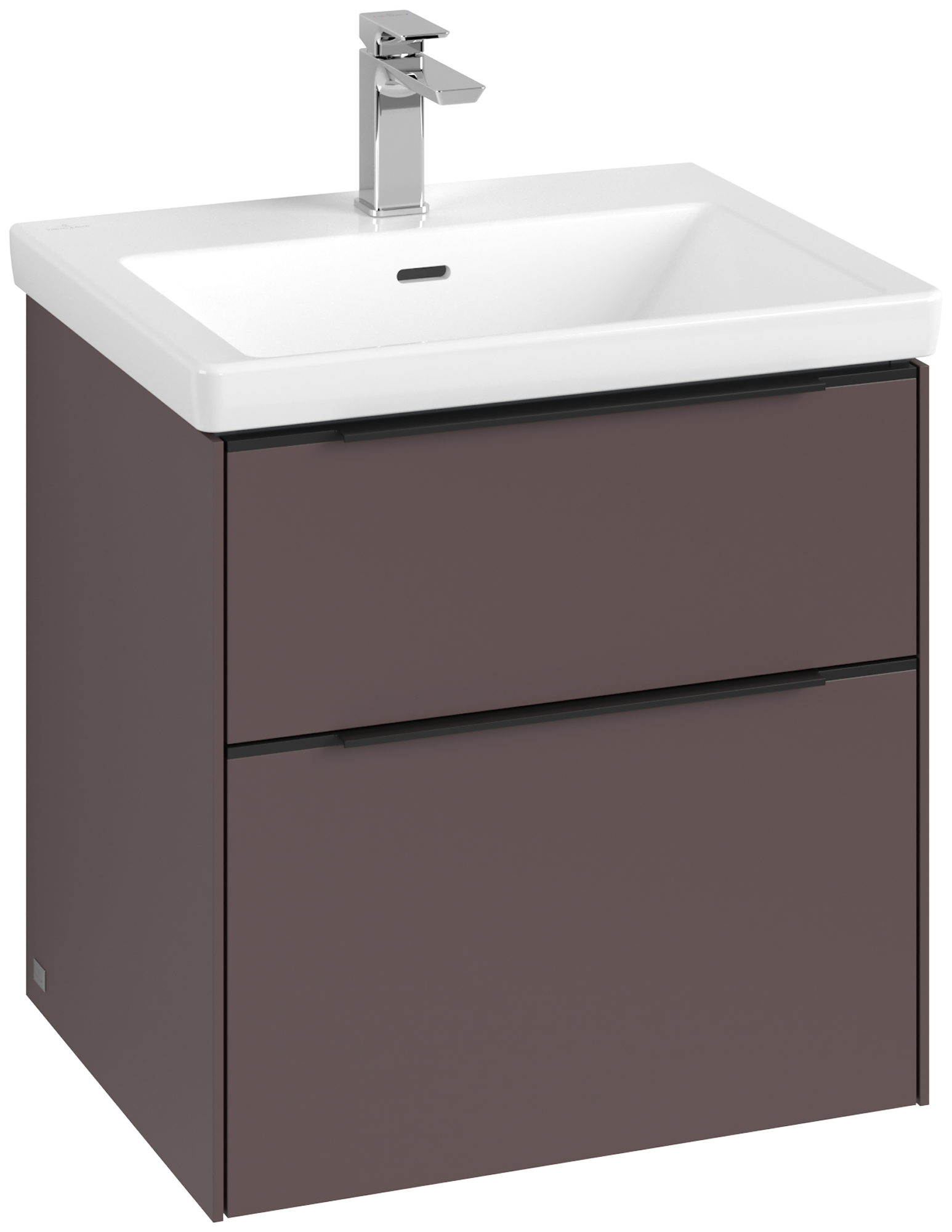 Villeroy & Boch Subway 3.0 Vanity unit, with lighting, 2 pull-out compartments, 572x576x462mm, Body: <p>Dark Berry</p>, Front: <p>Dark Berry</p>