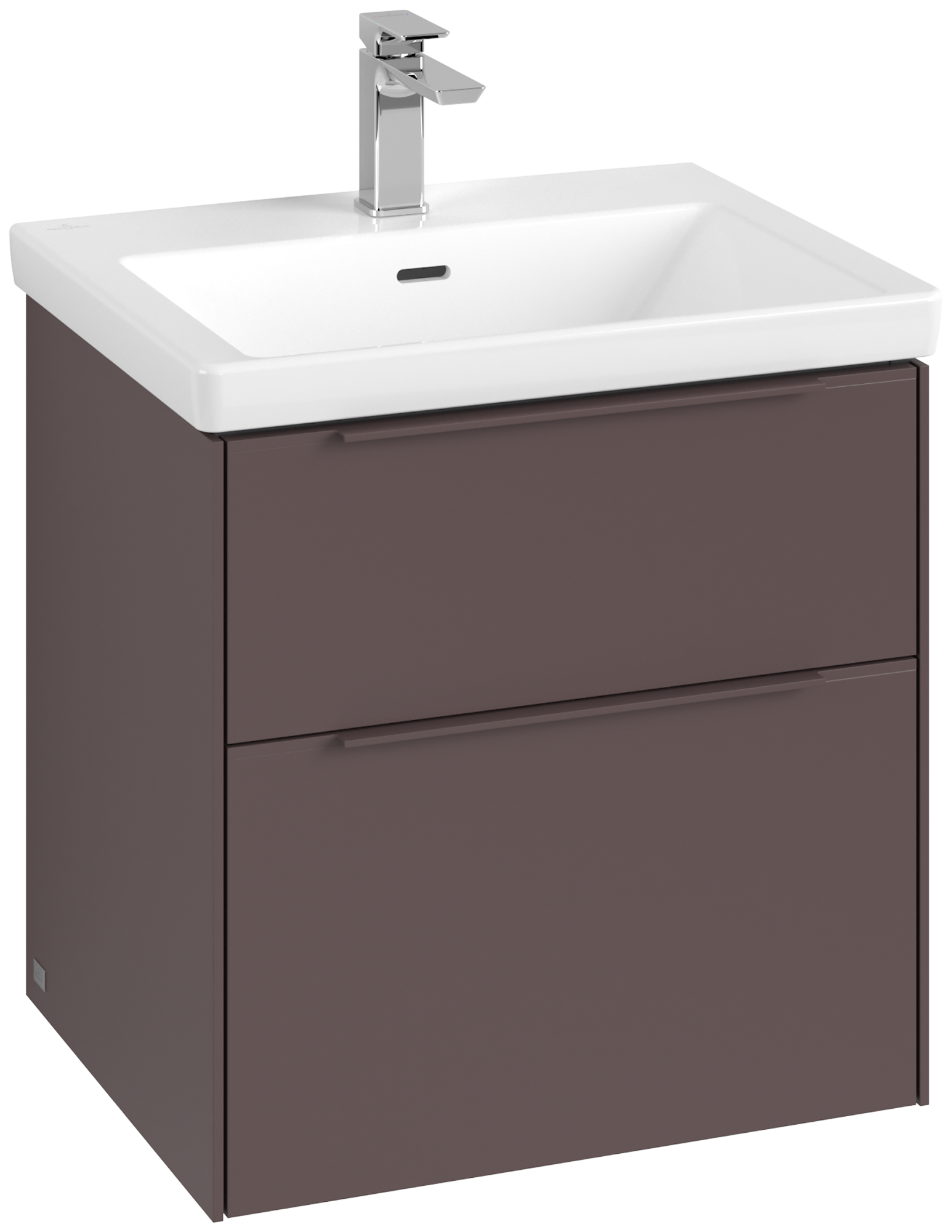 Villeroy & Boch Subway 3.0 Vanity unit, with lighting, 2 pull-out compartments, 572x576x462mm, Body: <p>Dark Berry</p>, Front: <p>Dark Berry</p>
