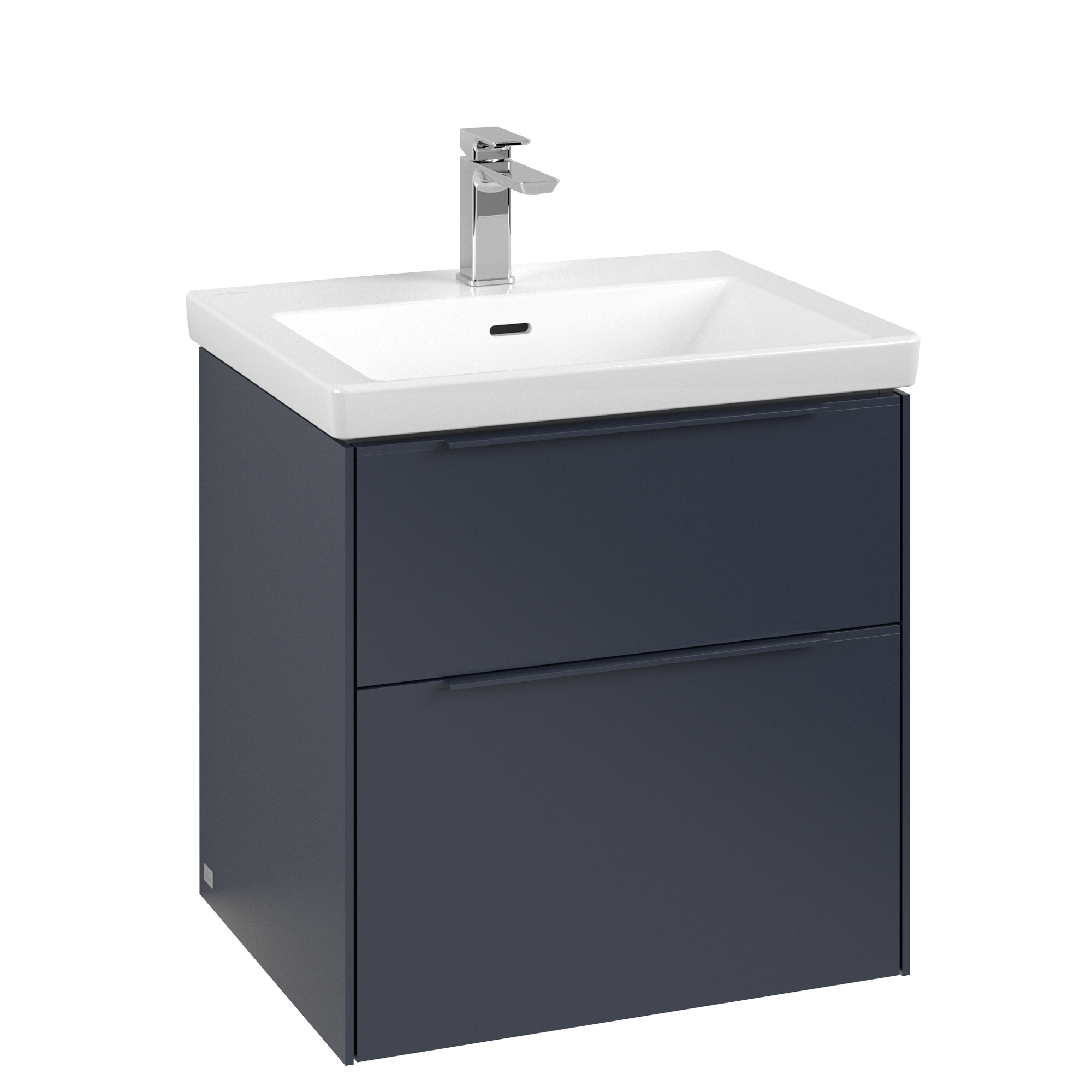 Villeroy & Boch Subway 3.0 Waschbeckenunterschrank, mit Beleuchtung, 2 Auszüge, 572x576x462mm, Korpus: Marine Blue, Front: Marine Blue