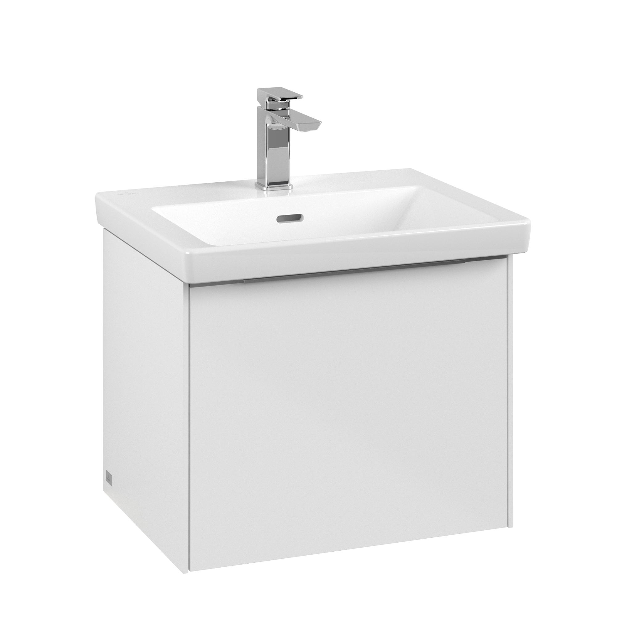 Villeroy & Boch Subway 3.0 Waschbeckenunterschrank, mit Beleuchtung, 1 Auszug, 523x429x432mm, Korpus: Brilliant White, Front: Brilliant White