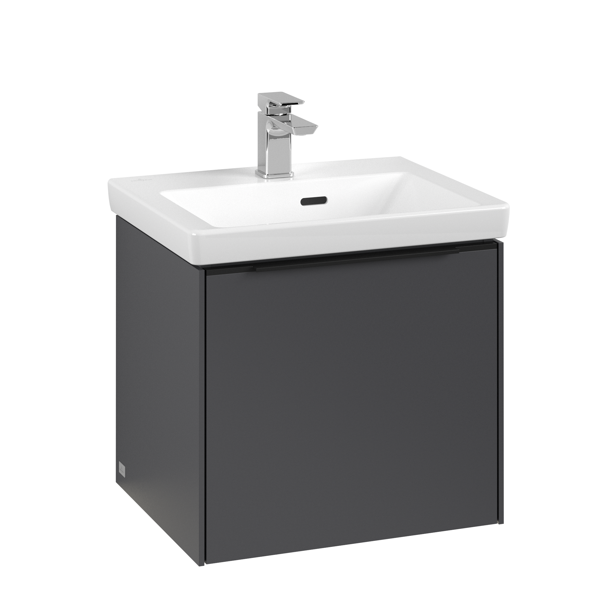Villeroy & Boch Subway 3.0 Vanity unit, with lighting, 1 pull-out compartment, 473x429x392mm, Body: Graphite, Front: Graphite