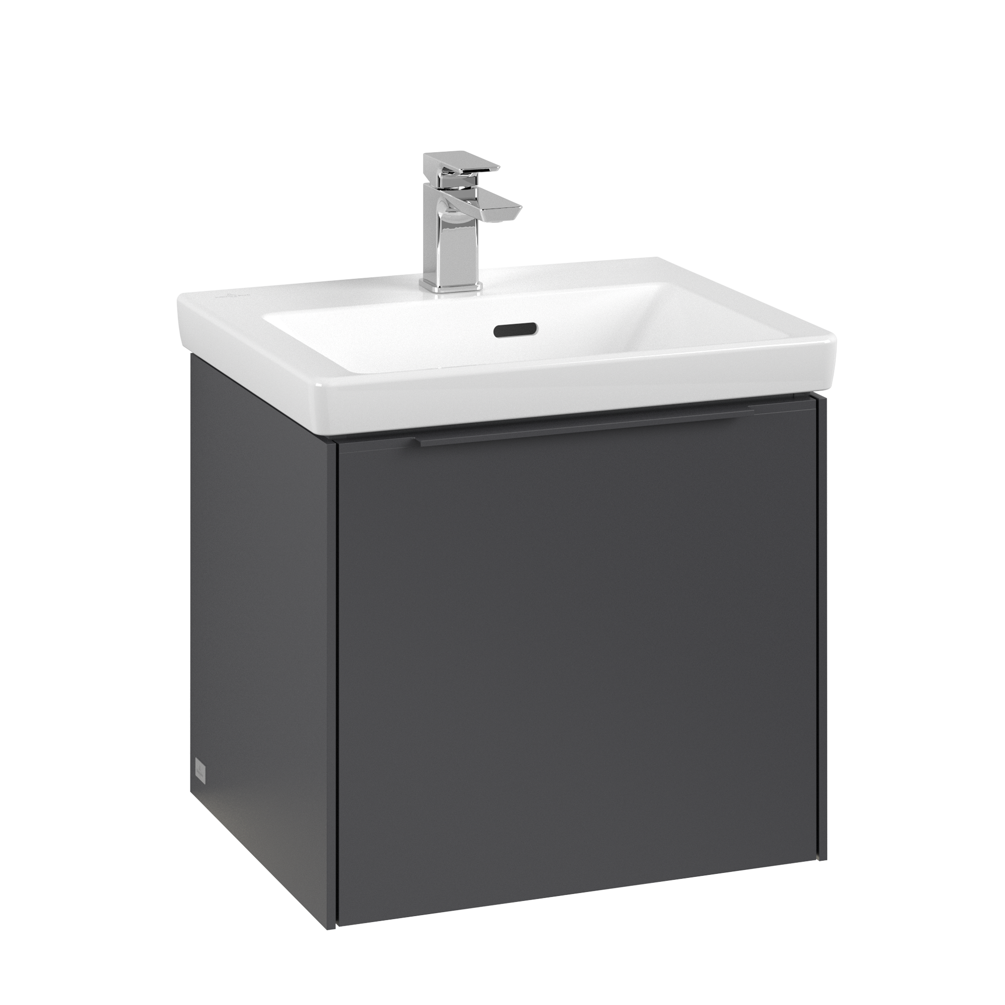 Villeroy & Boch Subway 3.0 Vanity unit, with lighting, 1 pull-out compartment, 473x429x392mm, Body: Graphite, Front: Graphite