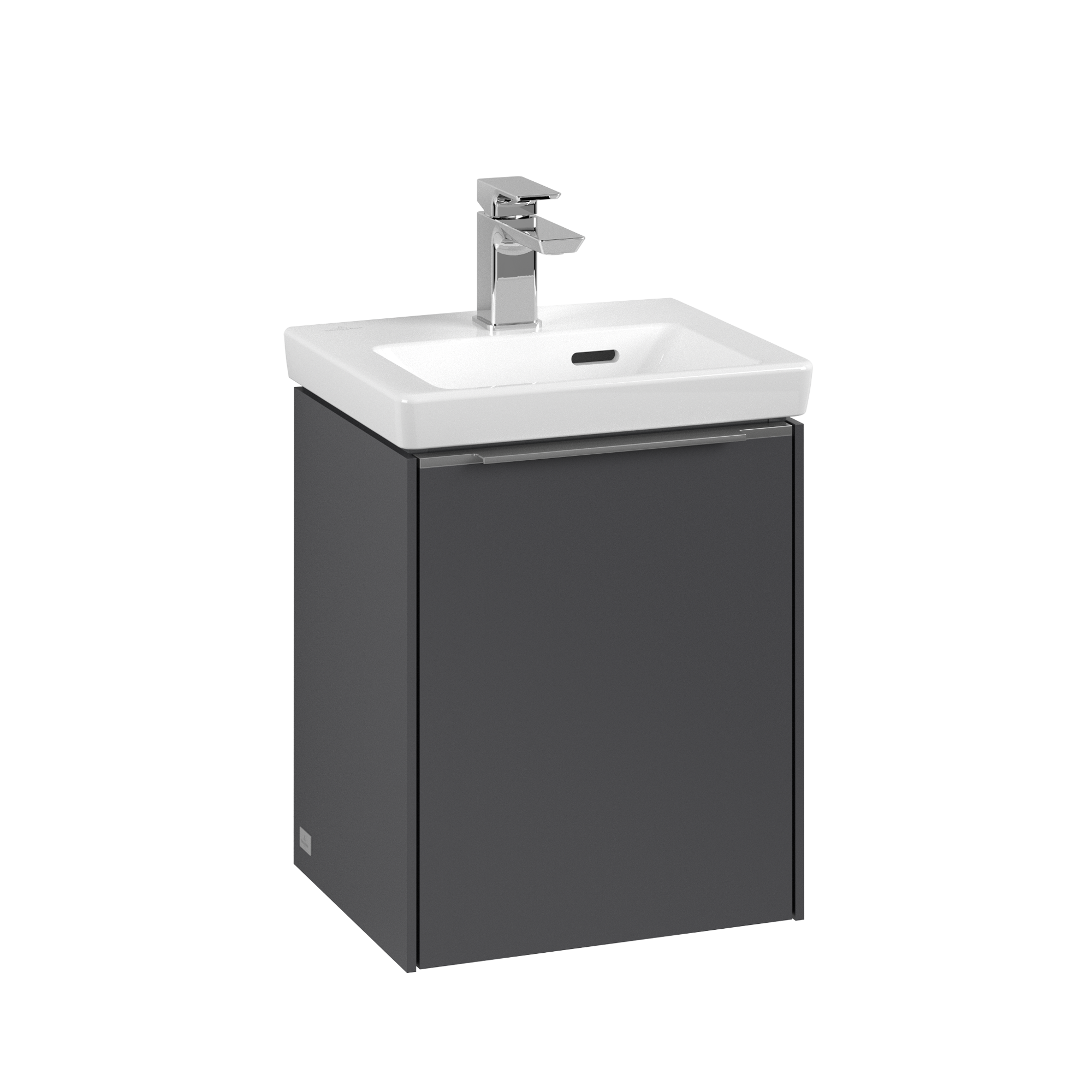 Villeroy & Boch Subway 3.0 Waschbeckenunterschrank, 1 Tür, 351x429x293mm, Korpus: Graphite, Front: Graphite