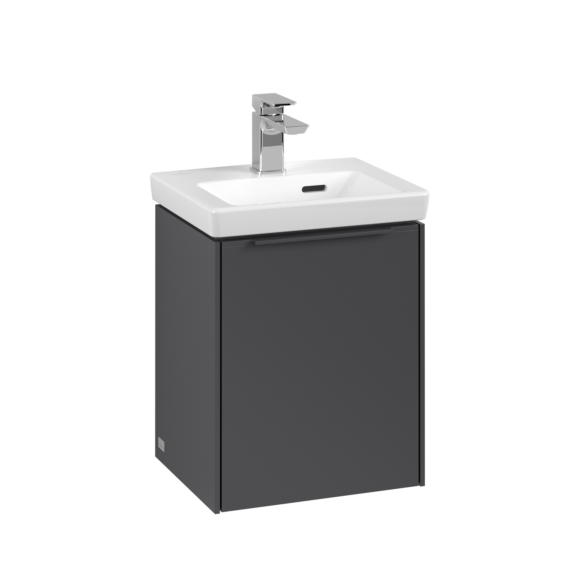 Villeroy & Boch Subway 3.0 Waschbeckenunterschrank, 1 Tür, 351x429x293mm, Korpus: Graphite, Front: Graphite