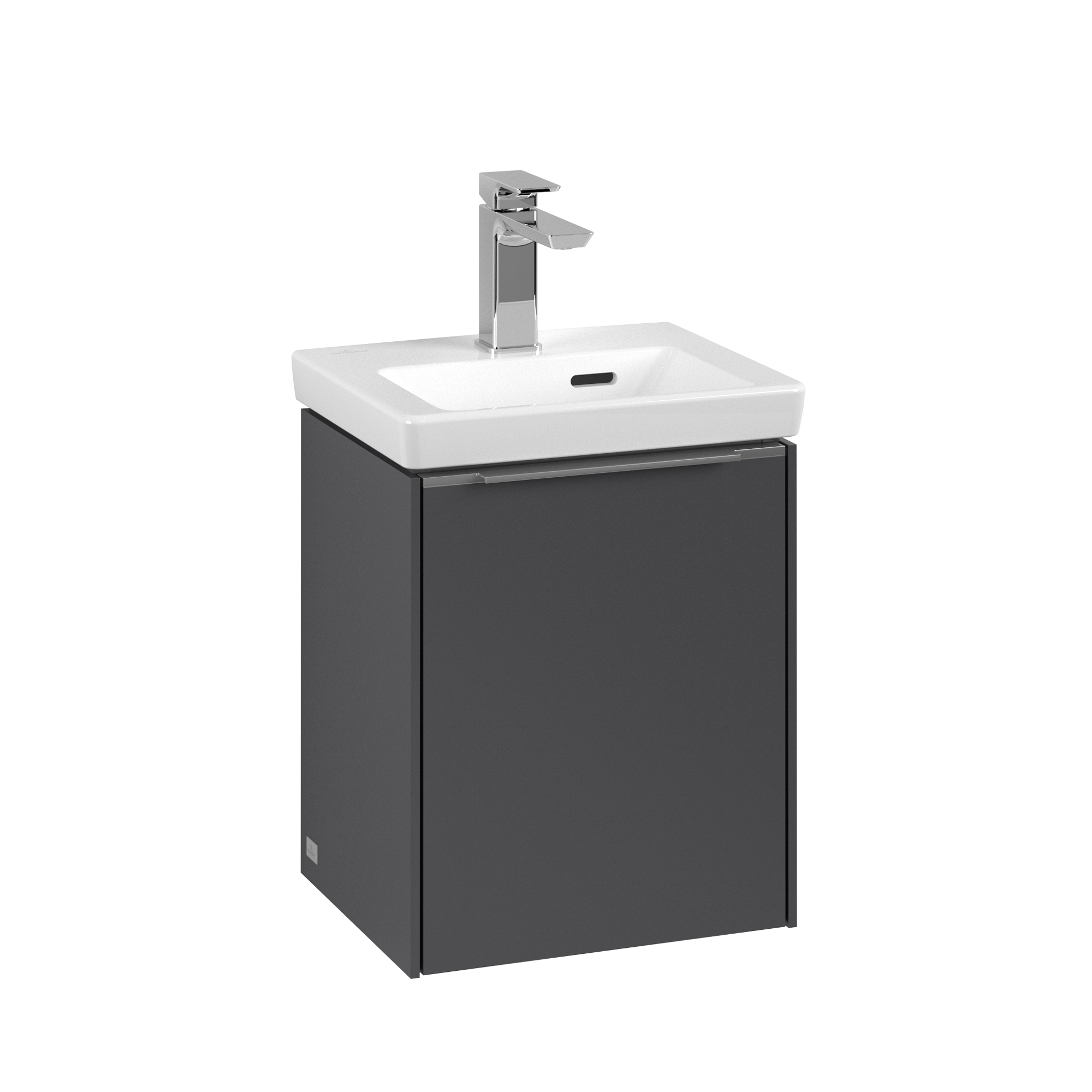 Villeroy & Boch Subway 3.0 Waschbeckenunterschrank, 1 Tür, 351x429x293mm, Korpus: Graphite, Front: Graphite