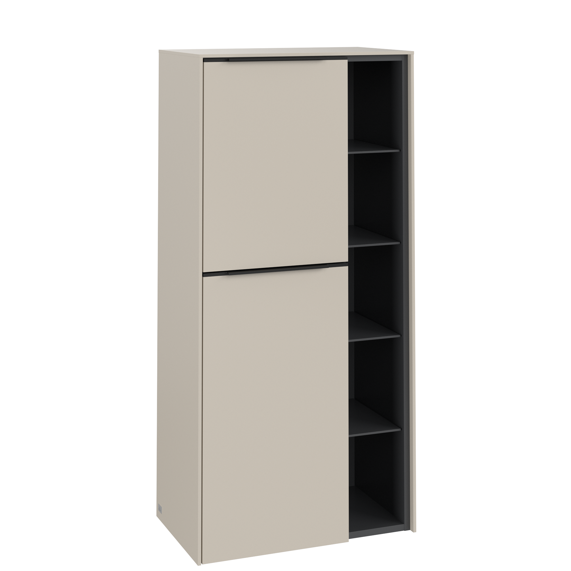 Villeroy & Boch Subway 3.0 Medium-height cabinet, 2 doors, 574x1200x346mm, Body: Cashmere Grey, Front: Cashmere Grey