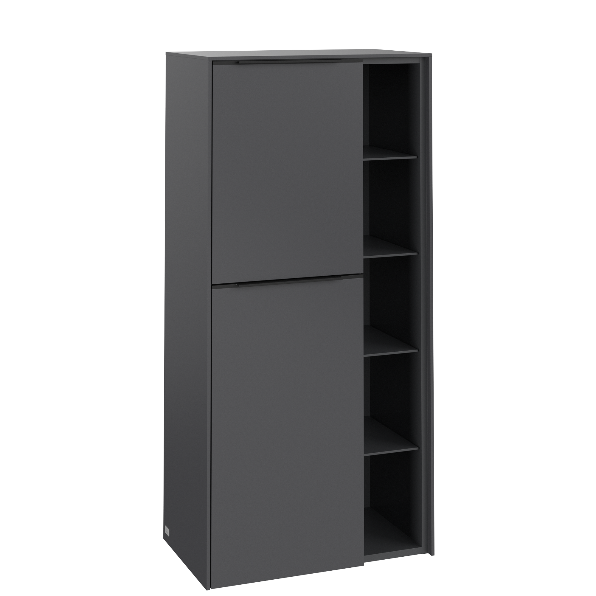 Villeroy & Boch Subway 3.0 Medium-height cabinet, 2 doors, 574x1200x346mm, Body: Graphite, Front: Graphite