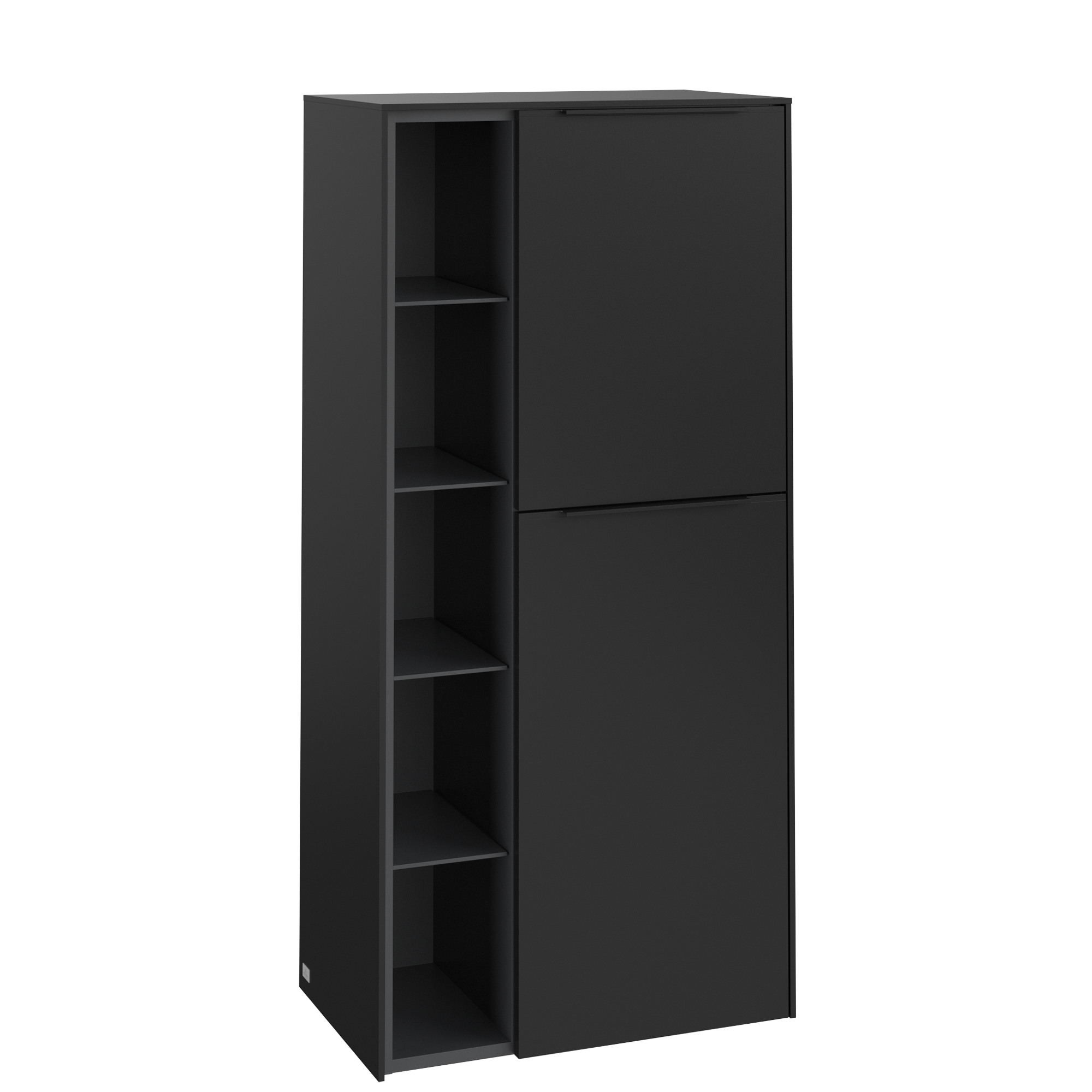Villeroy & Boch Subway 3.0 Medium-height cabinet, 2 doors, 574x1200x346mm, Body: Volcano Black, Front: Volcano Black