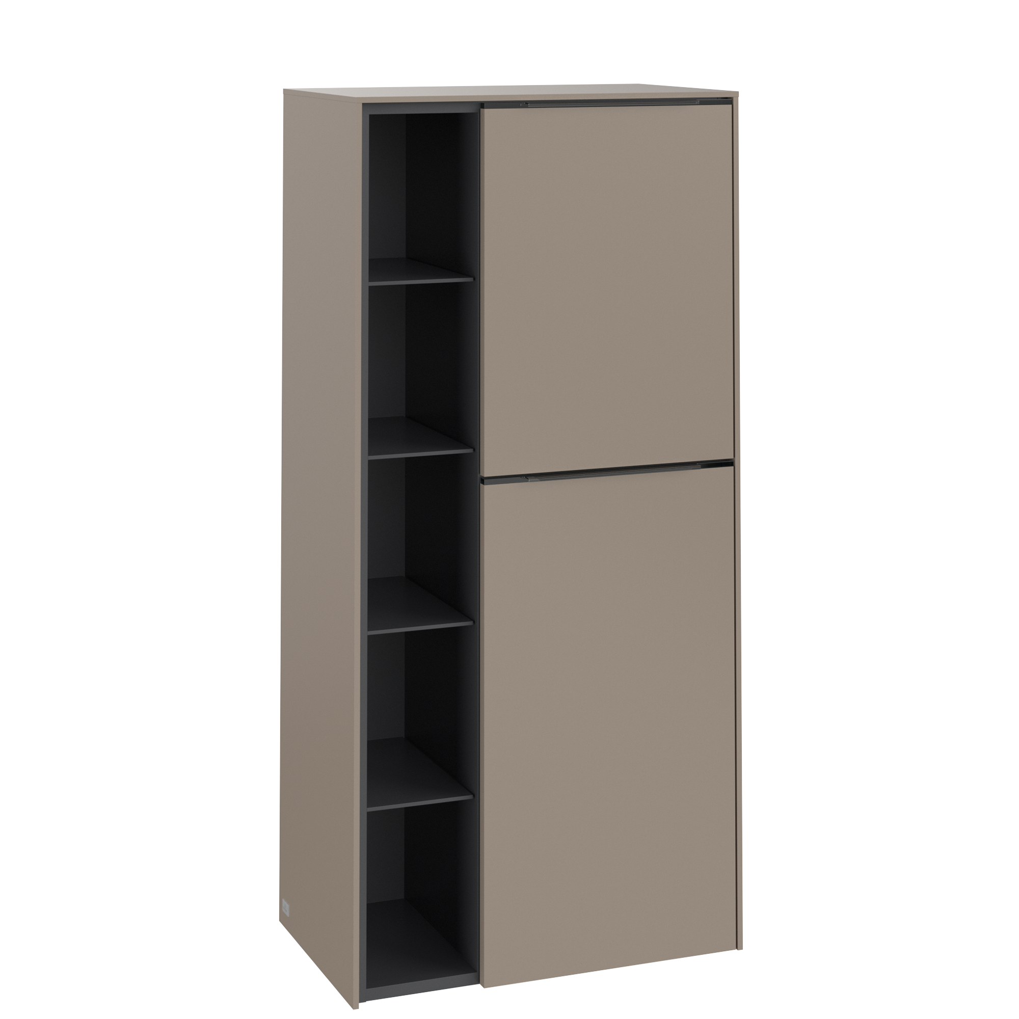Villeroy & Boch Subway 3.0 Medium-height cabinet, 2 doors, 574x1200x346mm, Body: Taupe, Front: Taupe