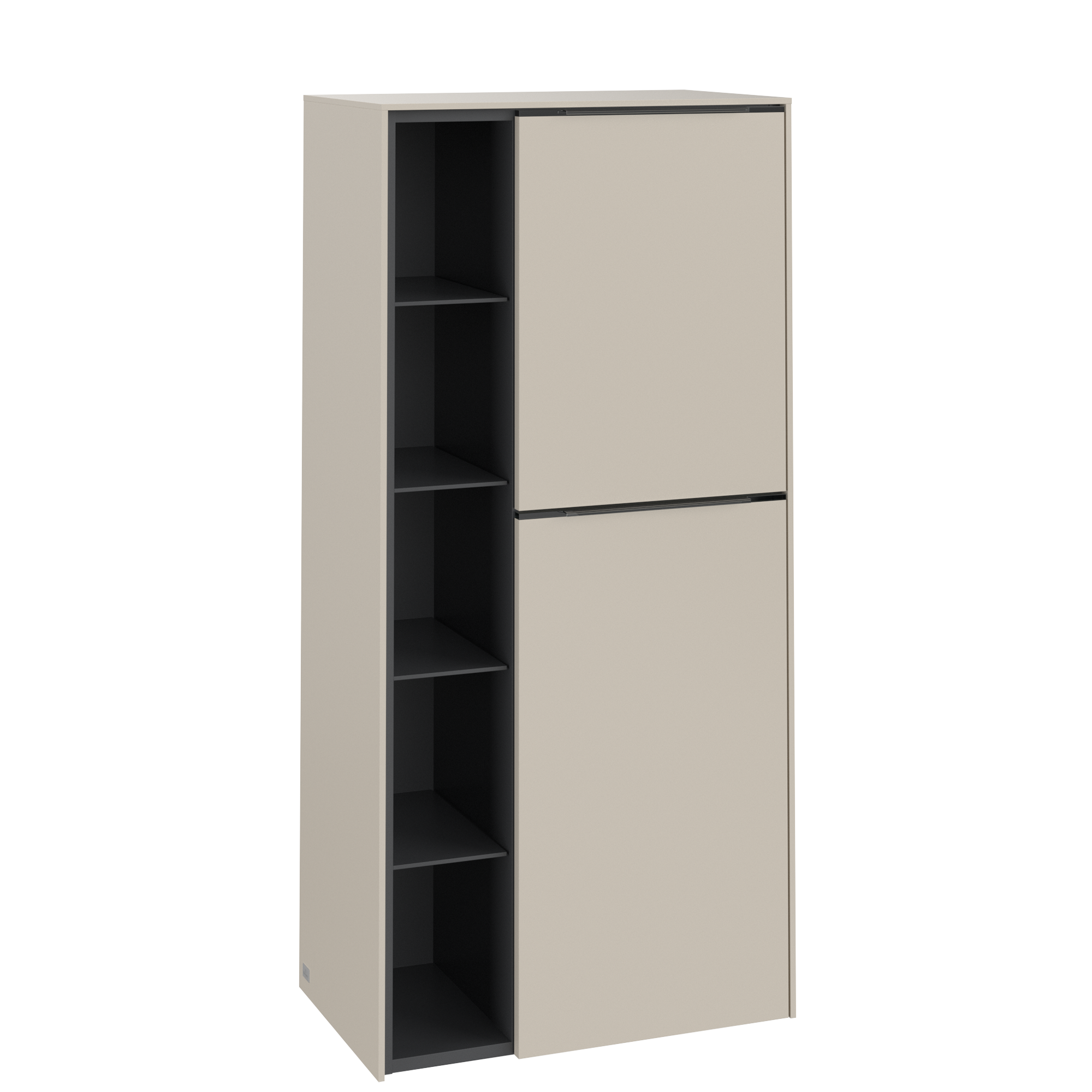 Villeroy & Boch Subway 3.0 Medium-height cabinet, 2 doors, 574x1200x346mm, Body: Cashmere Grey, Front: Cashmere Grey