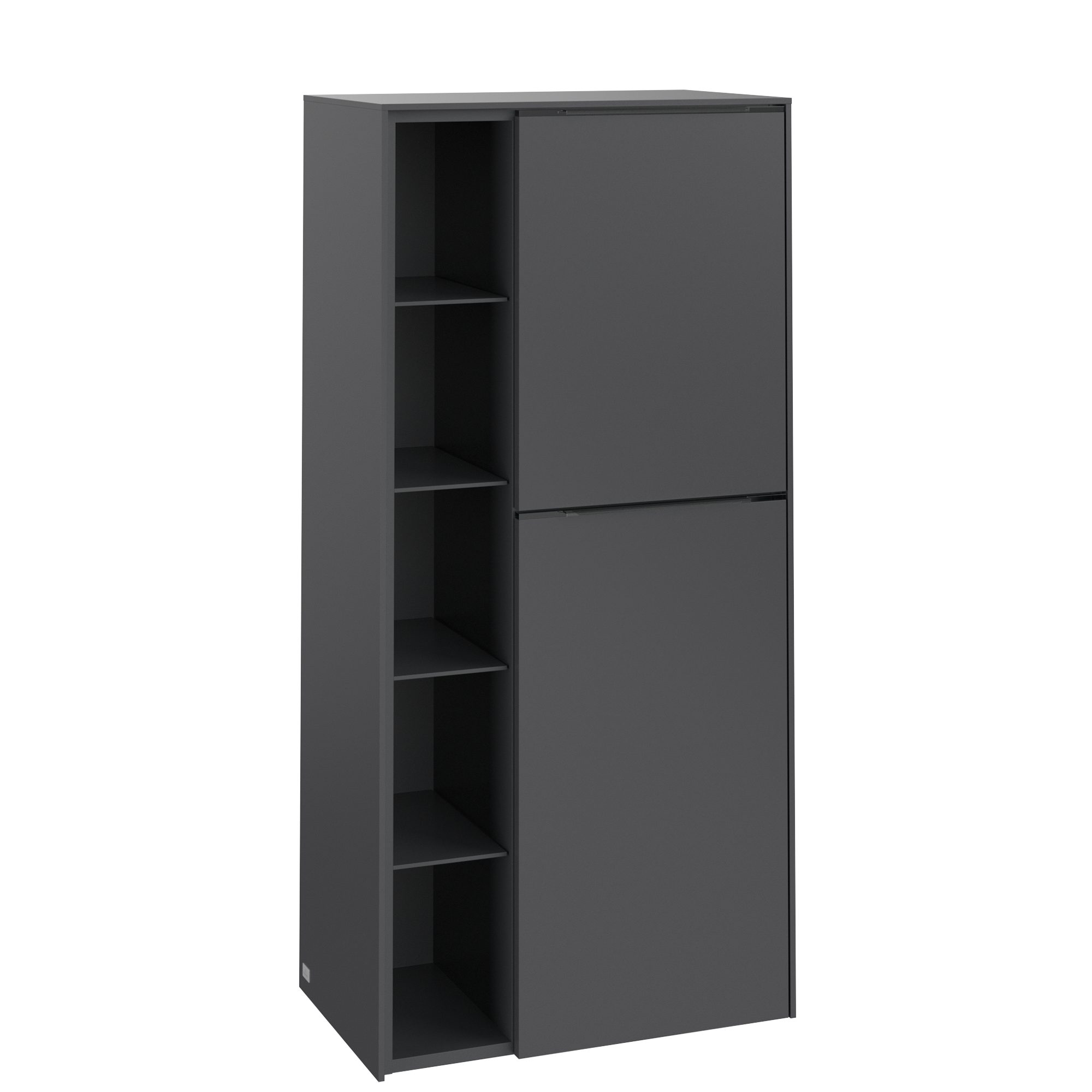 Villeroy & Boch Subway 3.0 Medium-height cabinet, 2 doors, 574x1200x346mm, Body: Graphite, Front: Graphite