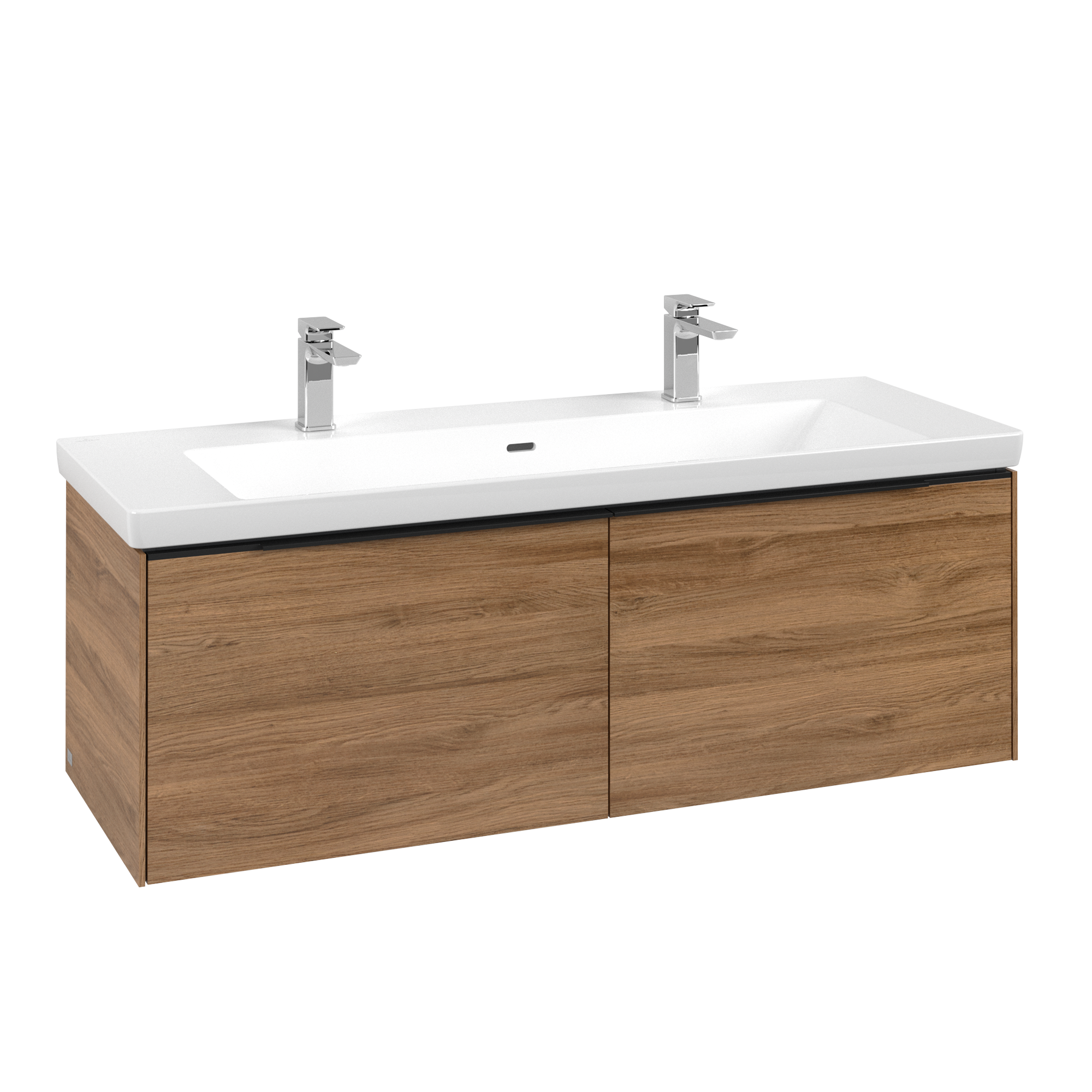 Villeroy & Boch Subway 3.0 Waschbeckenunterschrank, 2 Auszüge, 1272x429x462mm, Korpus: Kansas Oak, Front: Kansas Oak