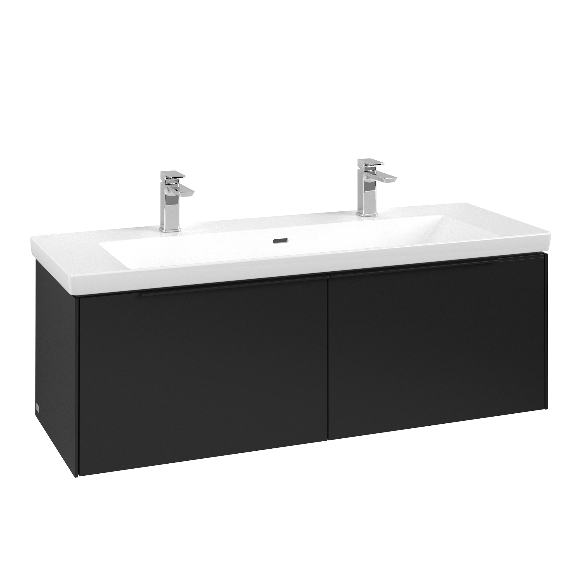 Villeroy & Boch Subway 3.0 Szafka podumywalkowa, 2 elementy wysuwane, 1272x429x462mm, Korpus: Volcano Black, Front: Volcano Black