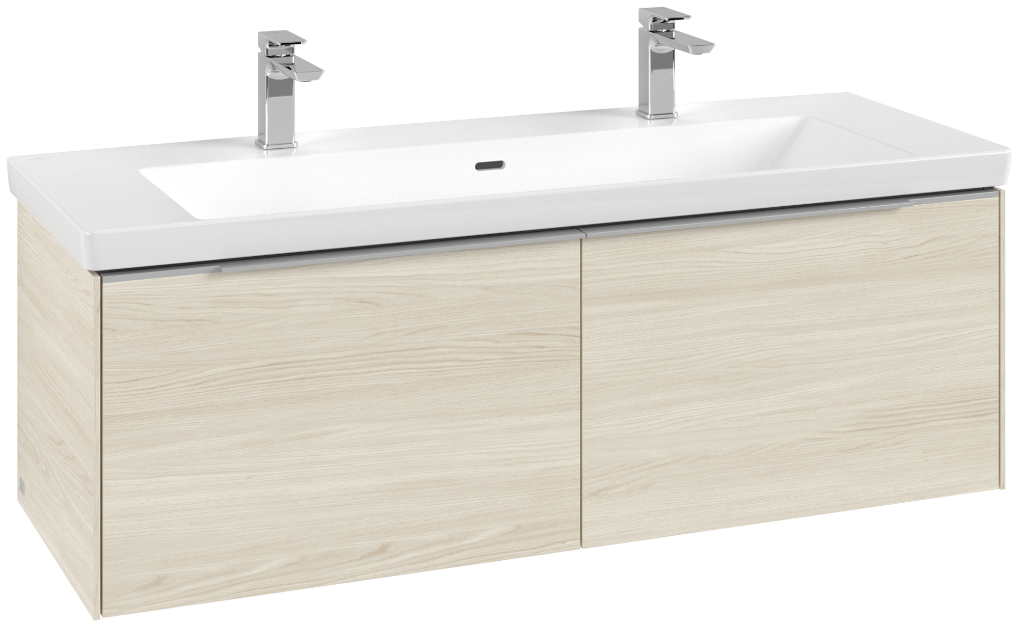 Villeroy & Boch Subway 3.0 Mobile sottolavabo, con illuminazione, 2 vani estraibili, 1272x429x462mm, Corpo: White Oak, Fronte: White Oak