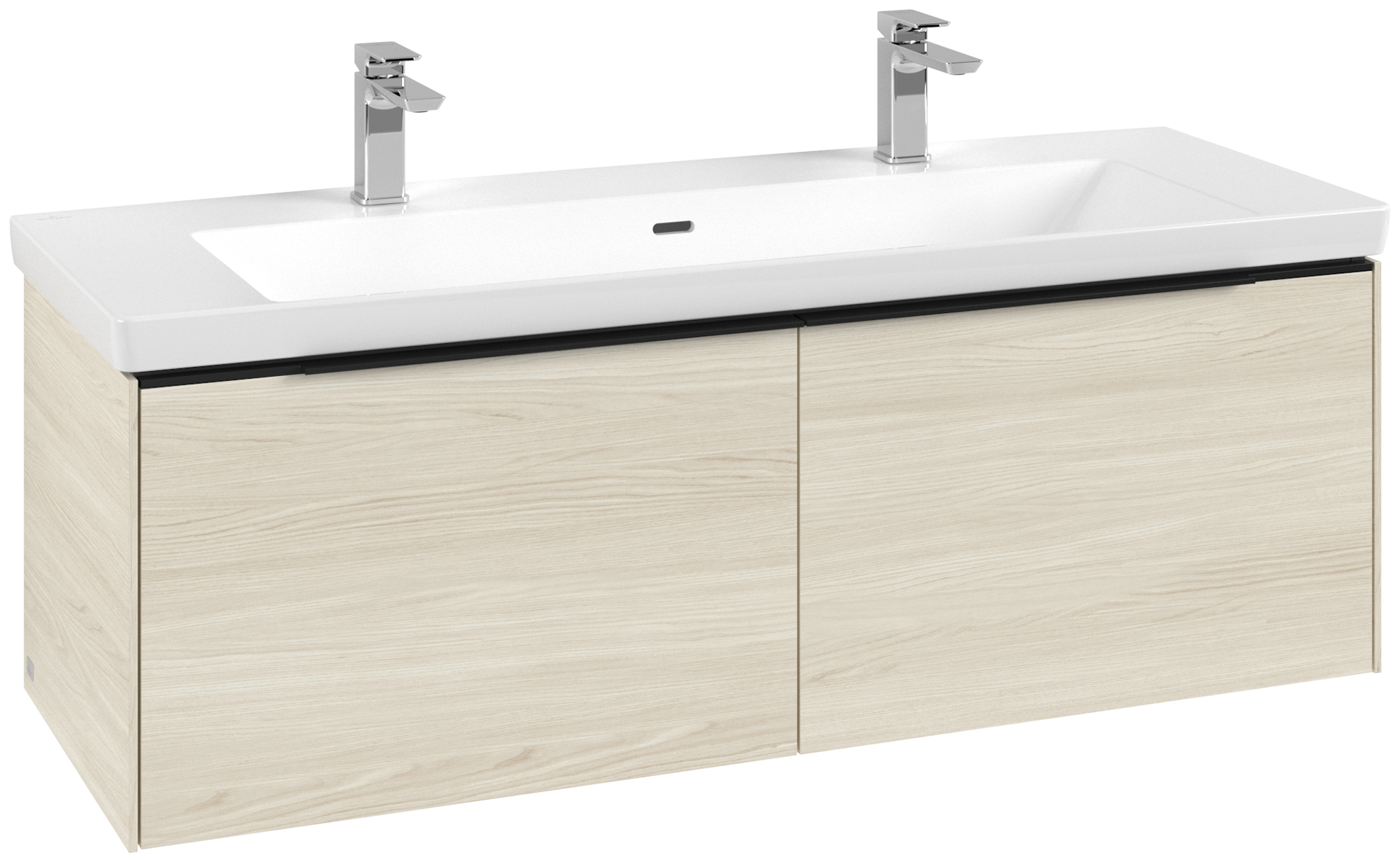 Villeroy & Boch Subway 3.0 Mobile sottolavabo, con illuminazione, 2 vani estraibili, 1272x429x462mm, Corpo: White Oak, Fronte: White Oak