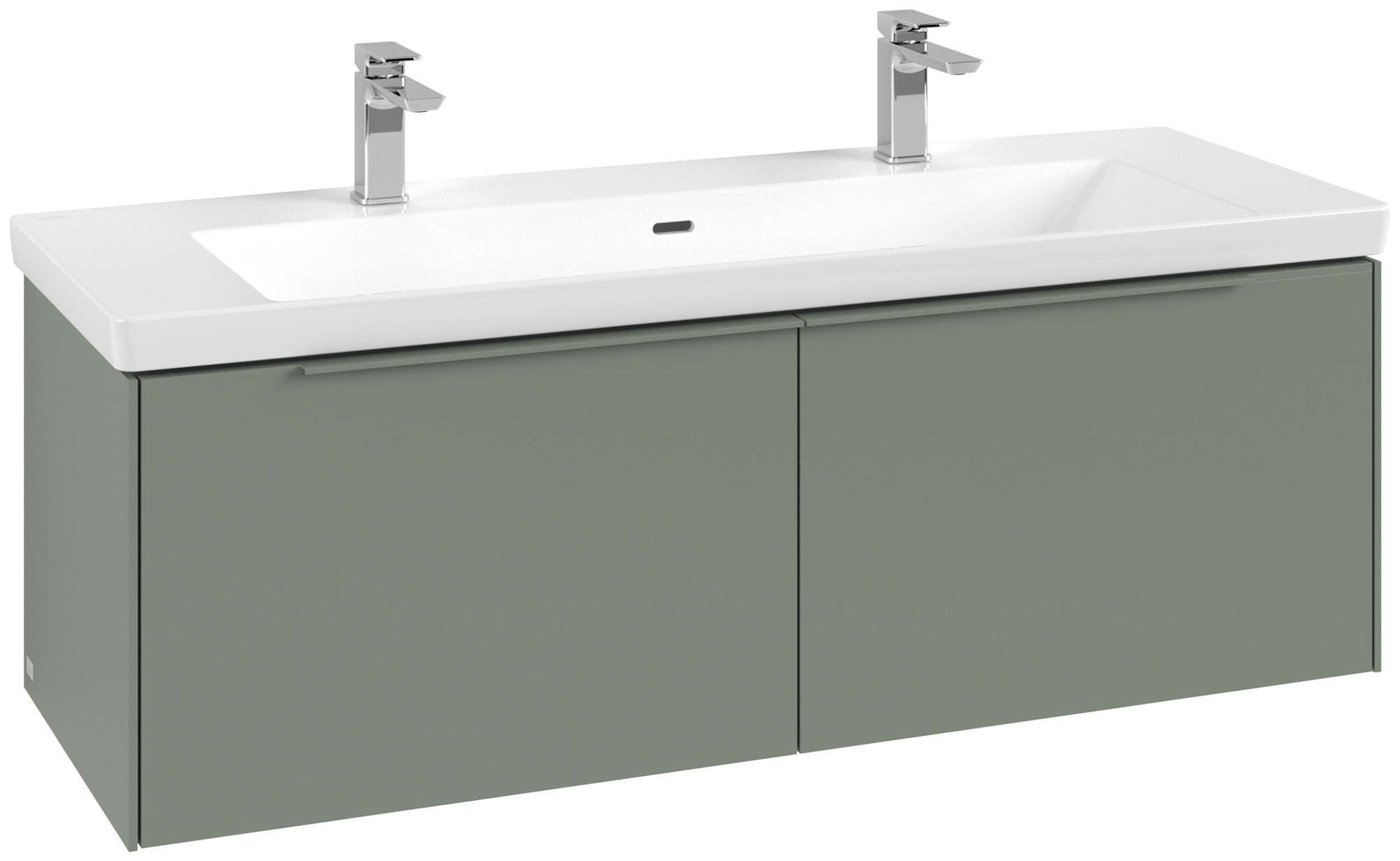 Villeroy & Boch Subway 3.0 Mobile sottolavabo, con illuminazione, 2 vani estraibili, 1272x429x462mm, Corpo: Soft Green, Fronte: Soft Green