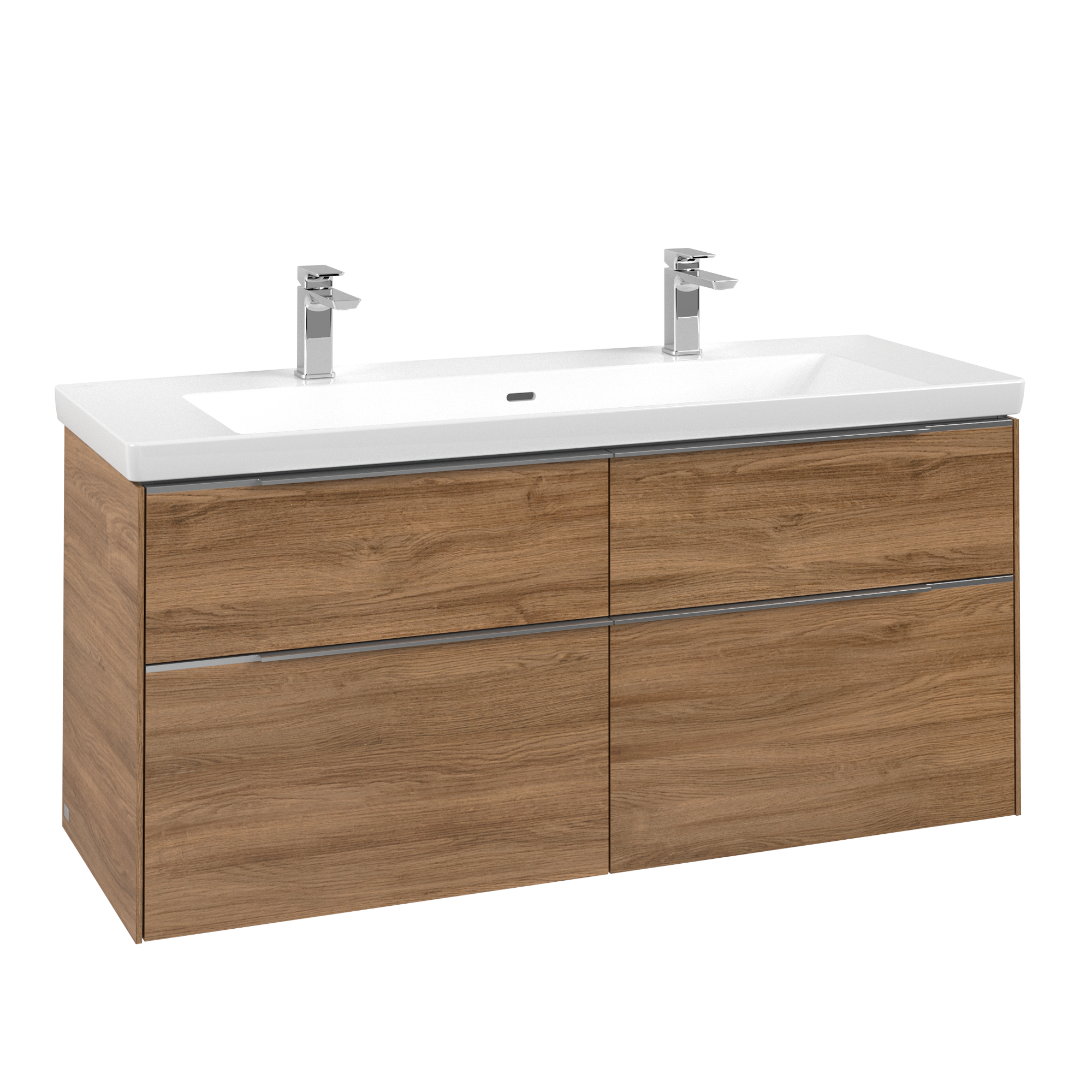 Villeroy & Boch Subway 3.0 Vanity unit, 4 pull-out compartments, 1272x576x462mm, Body: Oak Kansas, Front: Oak Kansas