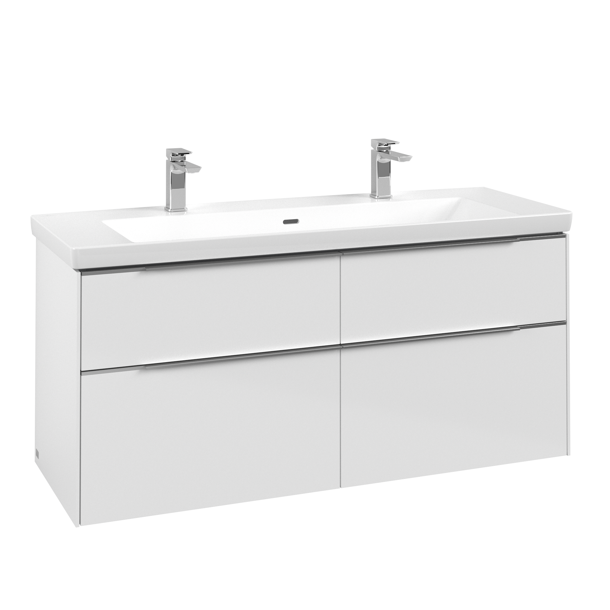 Villeroy & Boch Subway 3.0 Vanity unit, 4 pull-out compartments, 1272x576x462mm, Body: Brilliant White, Front: Brilliant White