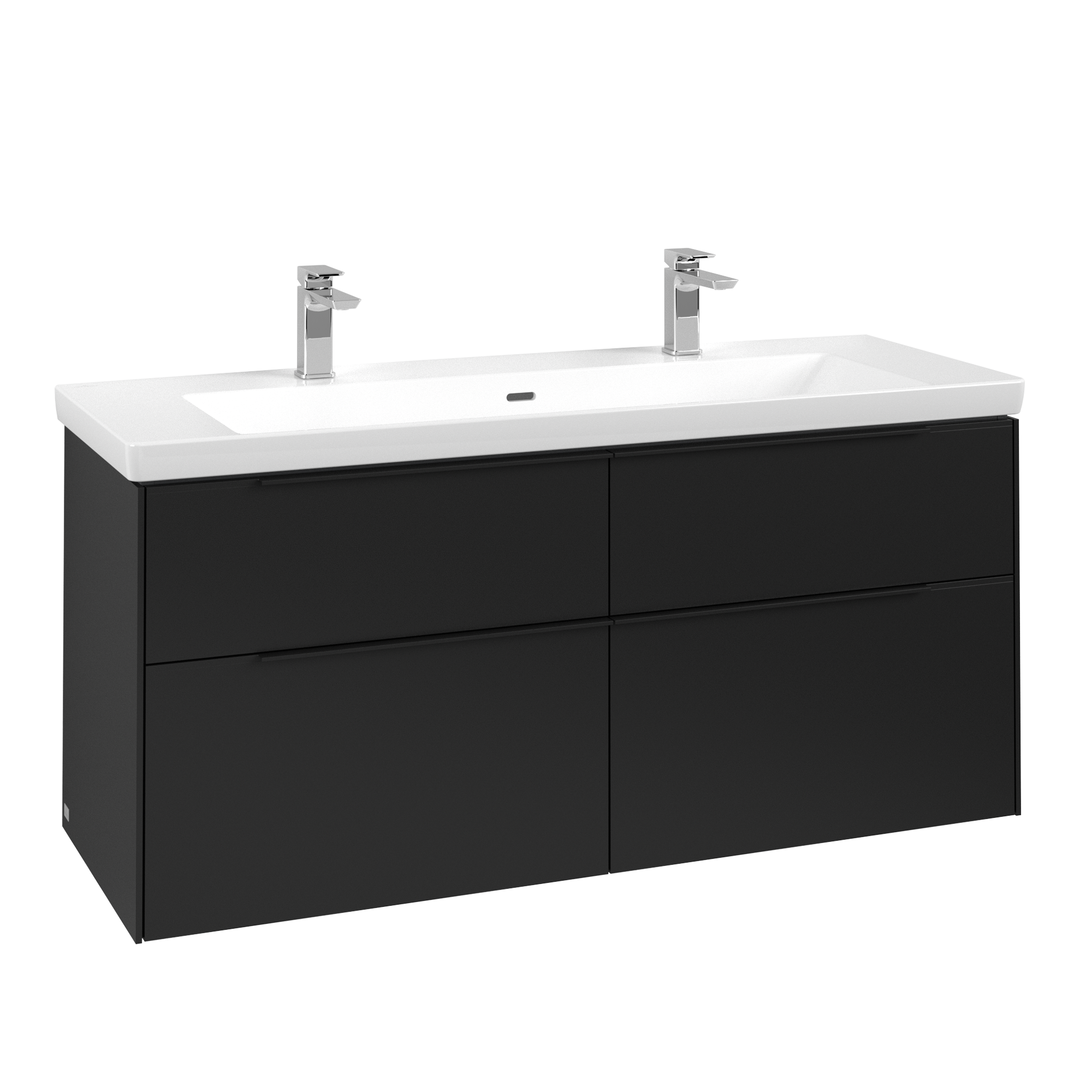 Villeroy & Boch Subway 3.0 Vanity unit, 4 pull-out compartments, 1272x576x462mm, Body: Volcano Black, Front: Volcano Black