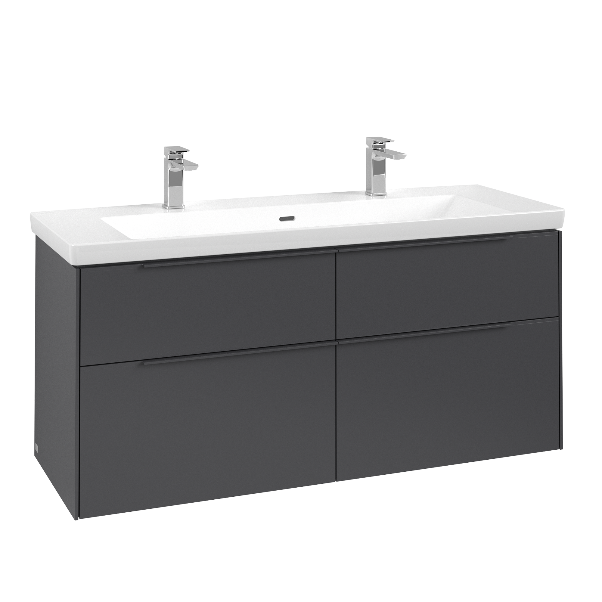 Villeroy & Boch Subway 3.0 Waschbeckenunterschrank, 4 Auszüge, 1272x576x462mm, Korpus: Graphite, Front: Graphite