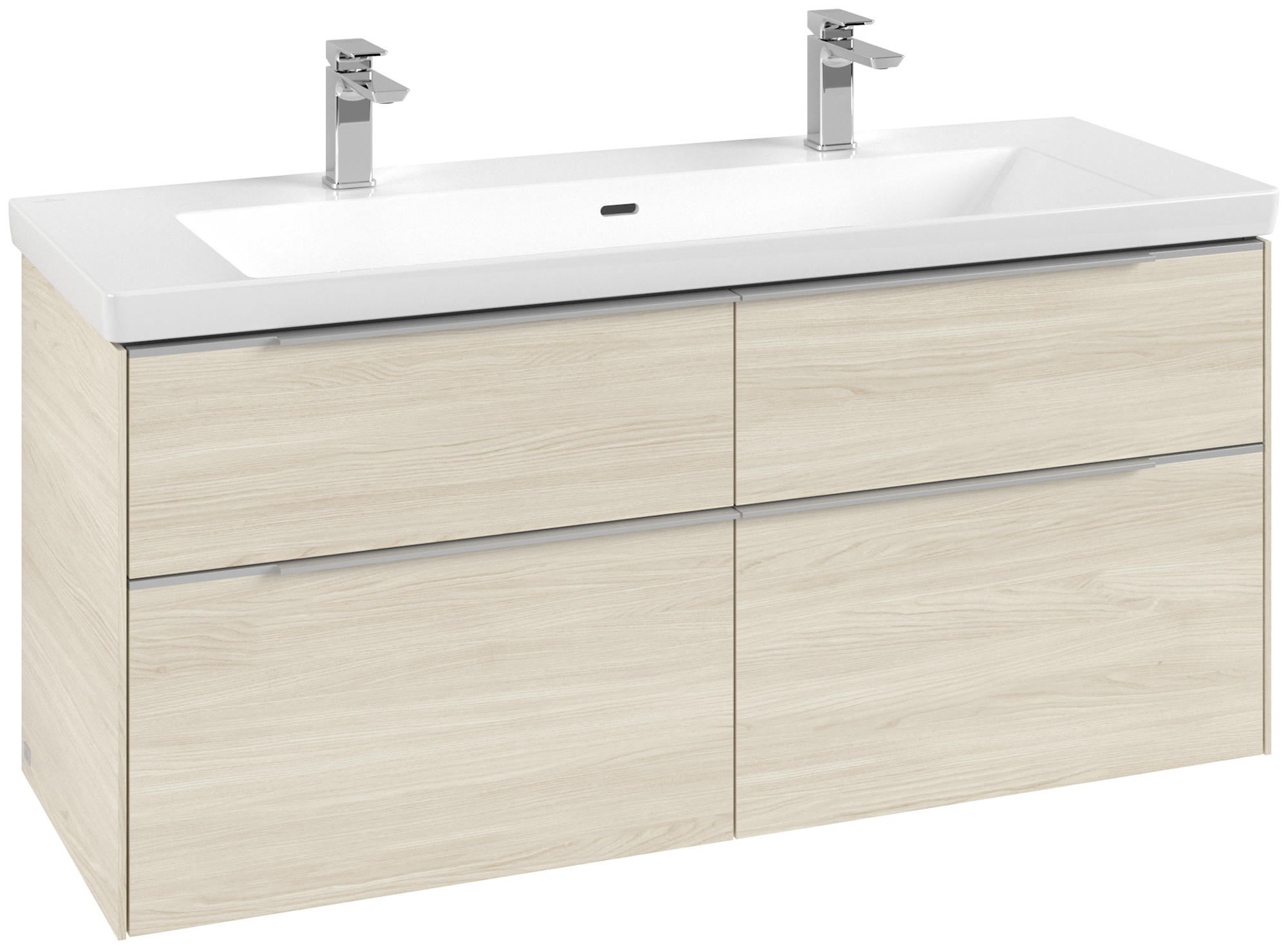 Villeroy & Boch Subway 3.0 Vanity unit, with lighting, 4 pull-out compartments, 1272x576x462mm, Body: White Oak, Front: White Oak