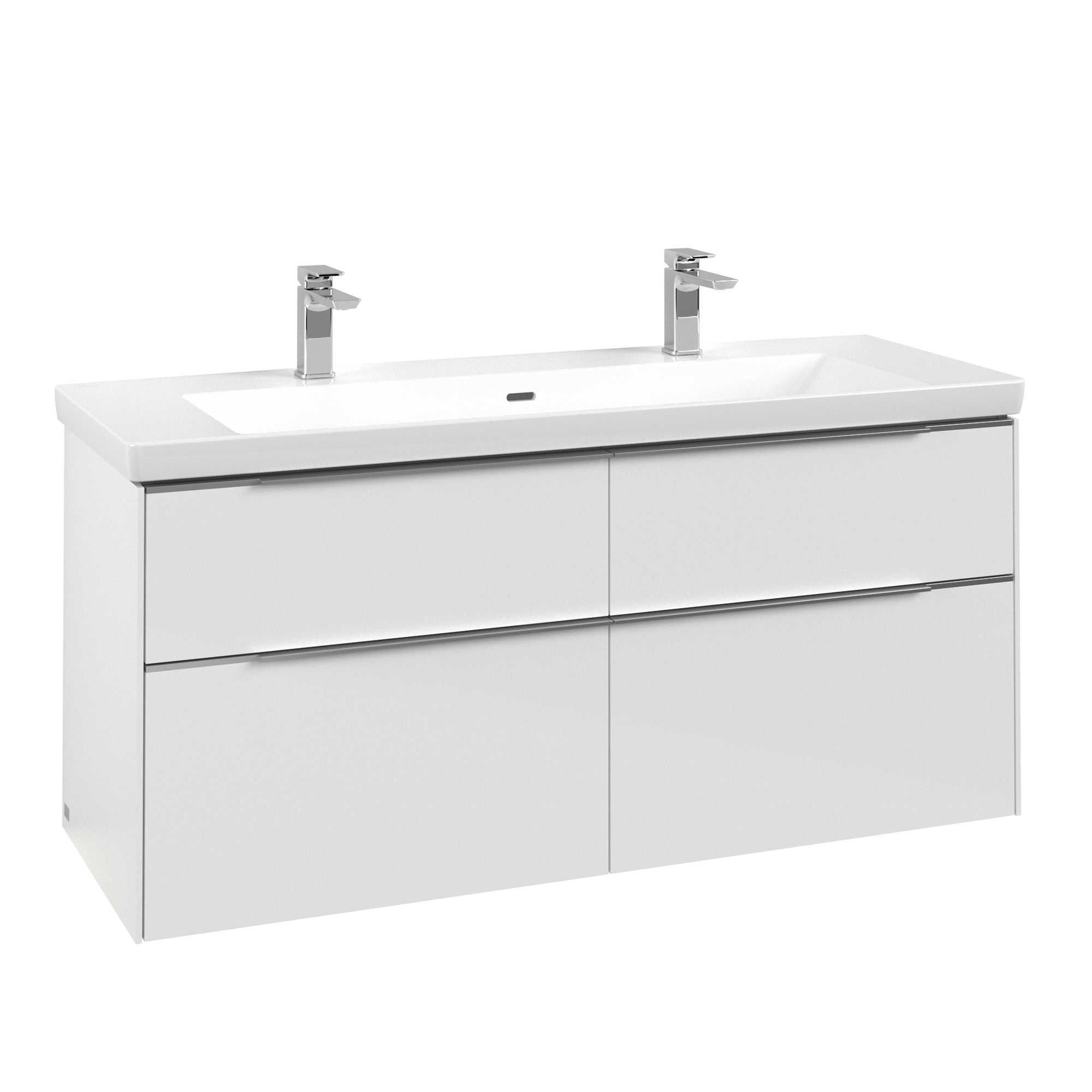 Villeroy & Boch Subway 3.0 Mobile sottolavabo, con illuminazione, 4 vani estraibili, 1272x576x462mm, Corpo: Brilliant White, Fronte: Brilliant White