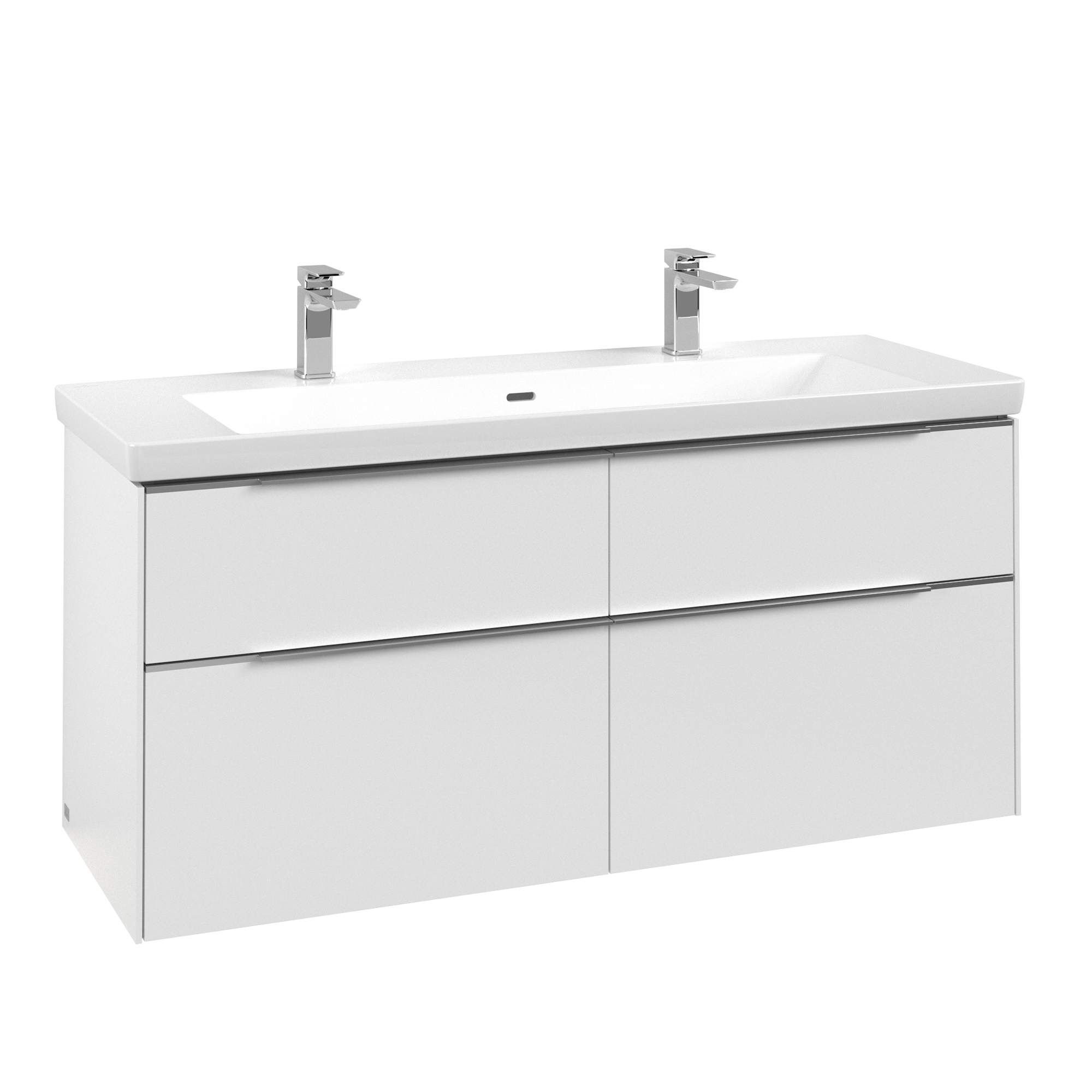 Villeroy & Boch Subway 3.0 Vanity unit, with lighting, 4 pull-out compartments, 1272x576x462mm, Body: Pure White, Front: Pure White