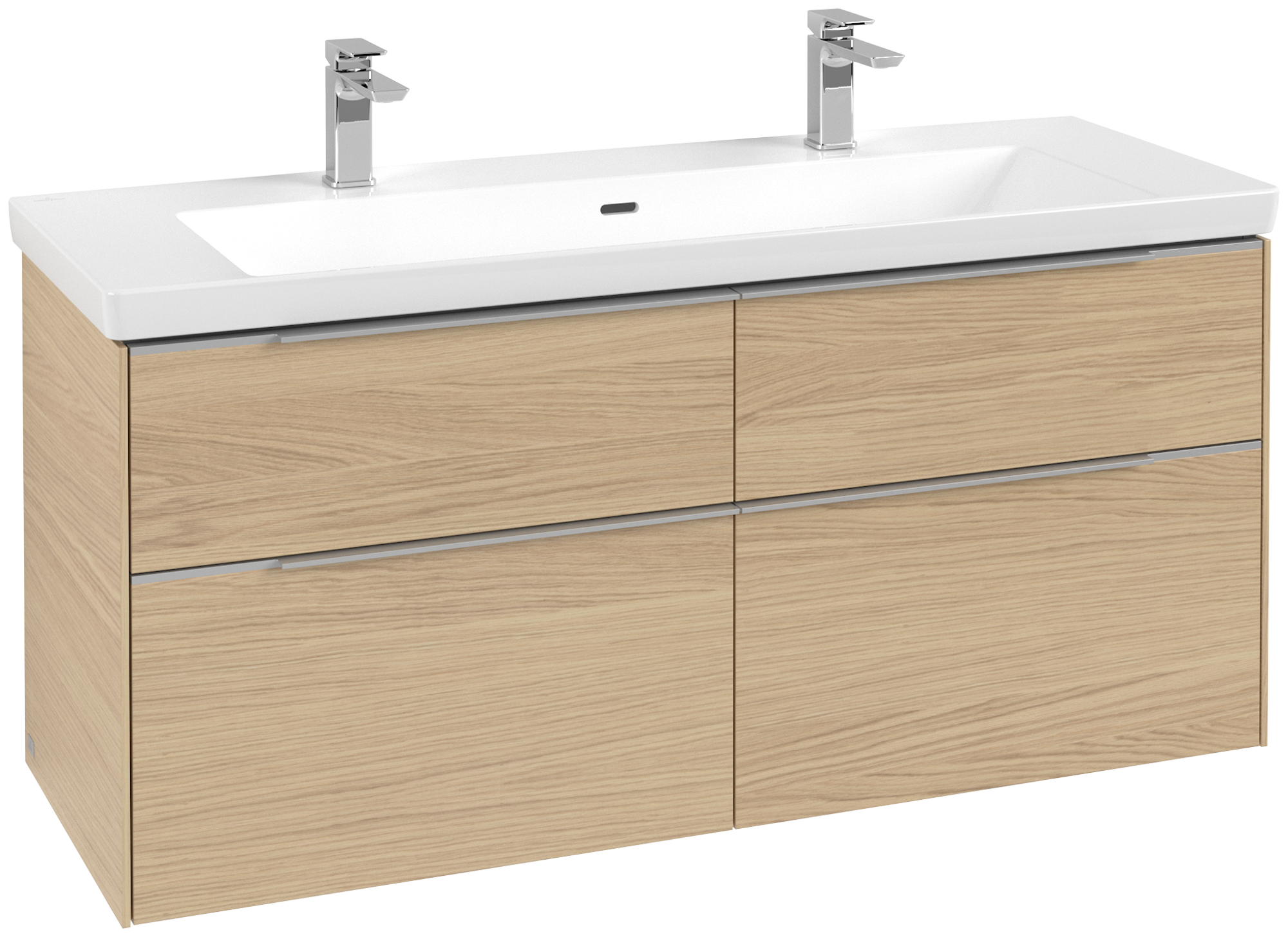 Villeroy & Boch Subway 3.0 Vanity unit, with lighting, 4 pull-out compartments, 1272x576x462mm, Body: Nordic Oak, Front: Nordic Oak