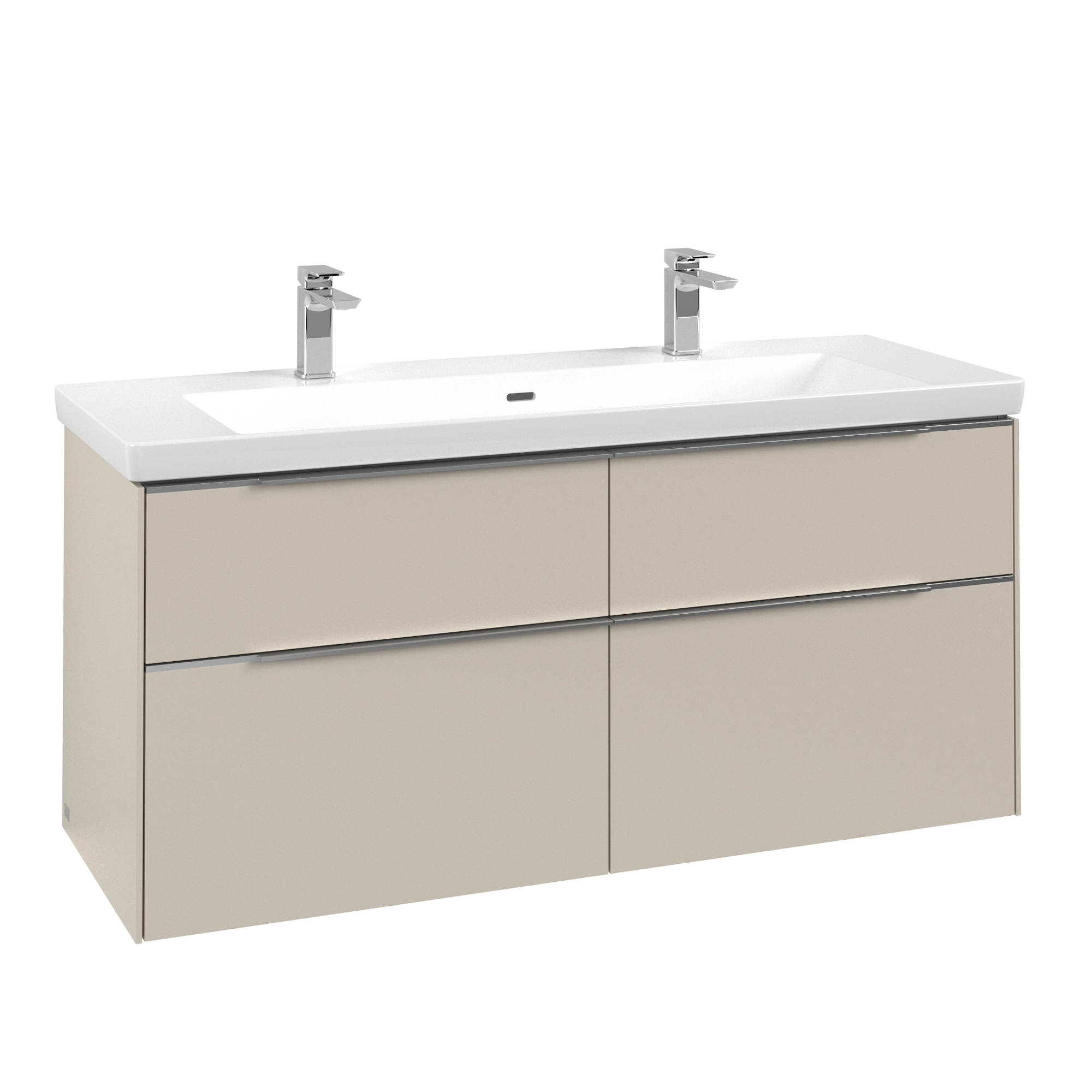 Villeroy & Boch Subway 3.0 Vanity unit, with lighting, 4 pull-out compartments, 1272x576x462mm, Body: Cashmere Grey, Front: Cashmere Grey
