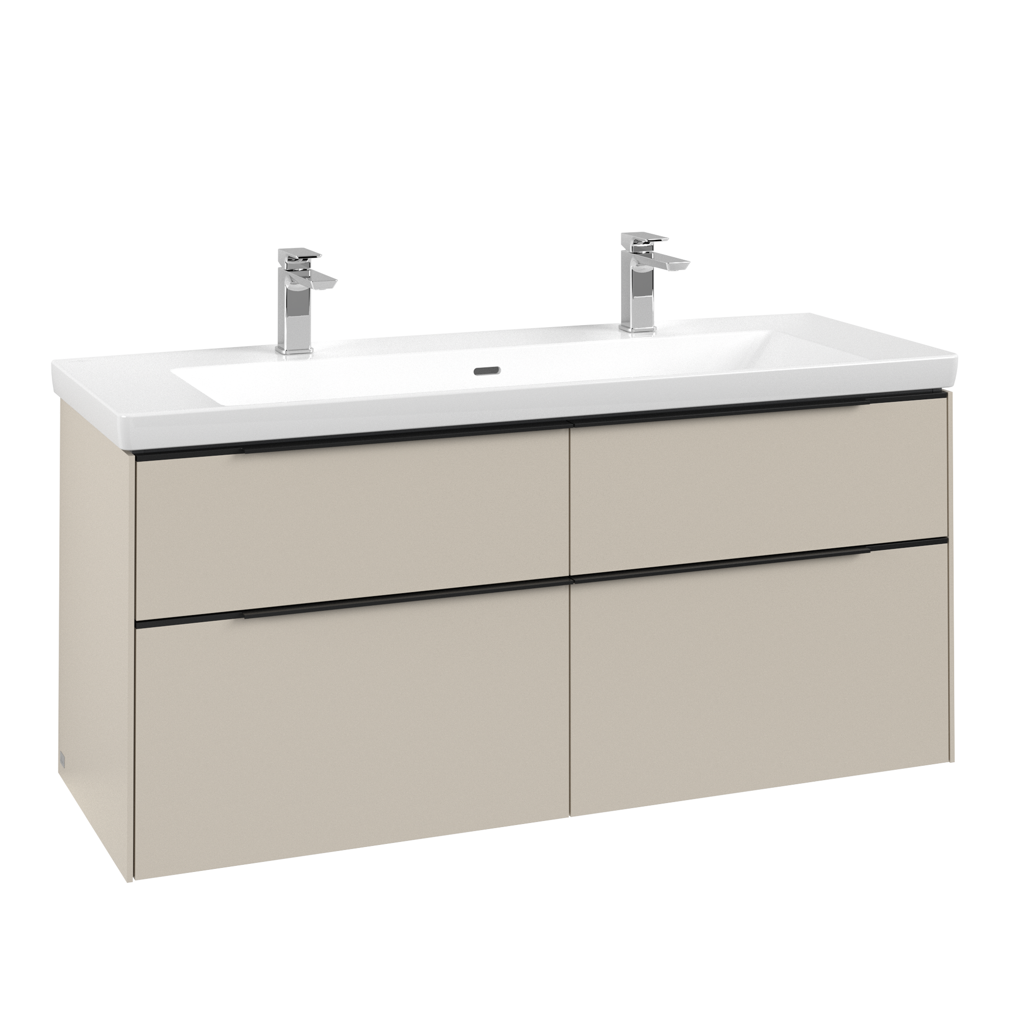 Villeroy & Boch Subway 3.0 Vanity unit, with lighting, 4 pull-out compartments, 1272x576x462mm, Body: Cashmere Grey, Front: Cashmere Grey