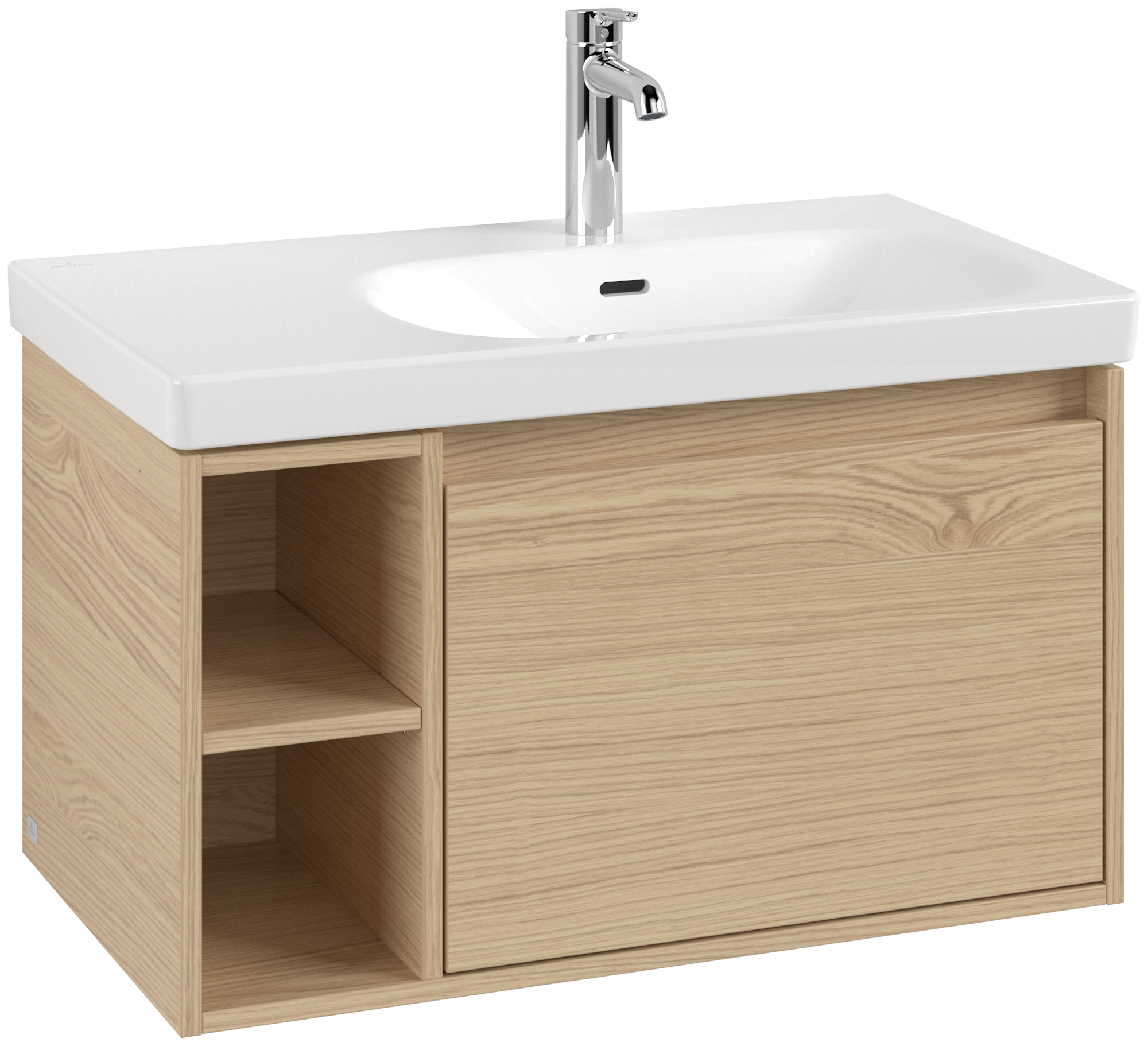 Villeroy & Boch Skyla Vanity unit, 1 pull-out compartment, 2 pull-out compartments, 772x436x439mm, Body: Nordic Oak, Front: Nordic Oak