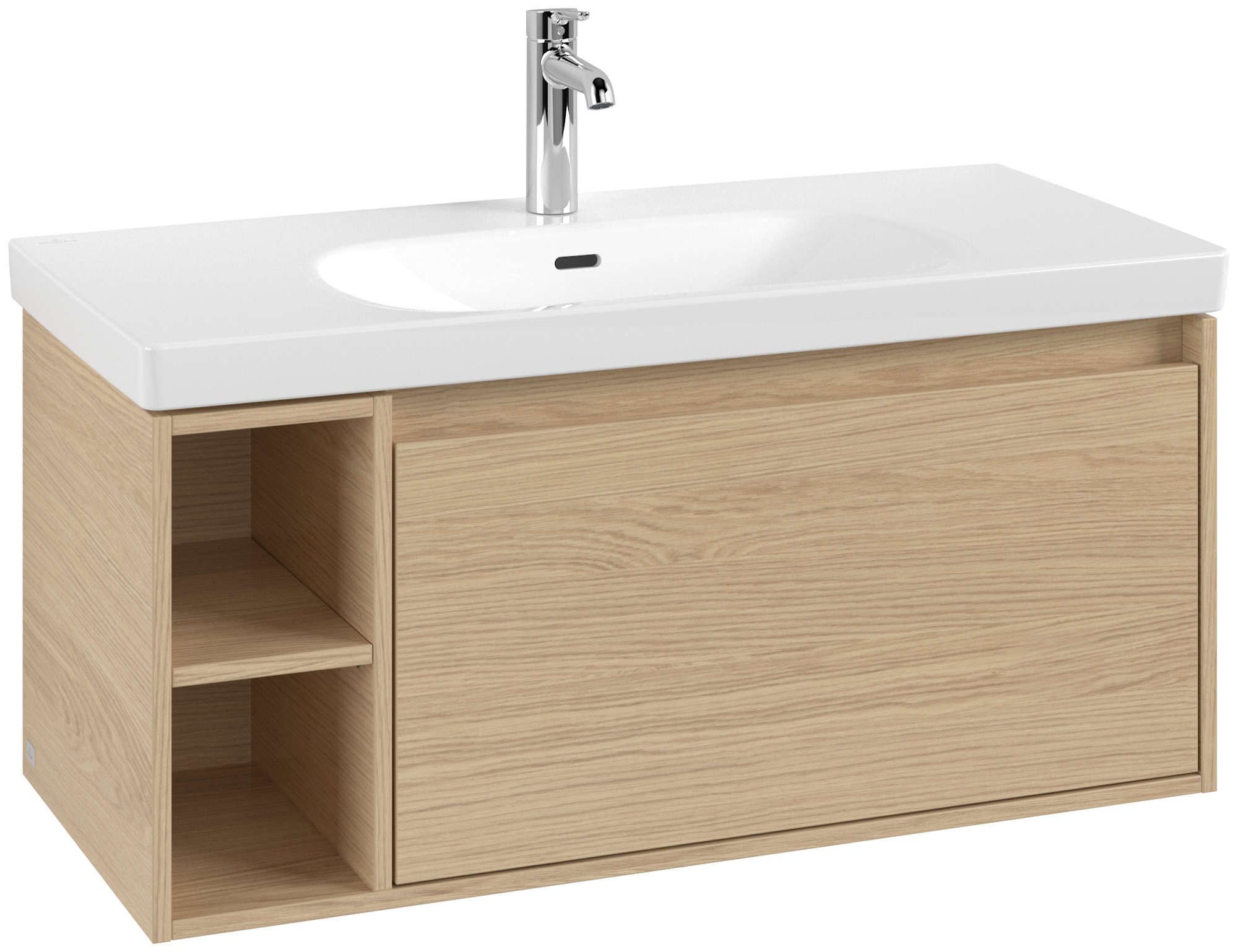 Villeroy & Boch Skyla Waschbeckenunterschrank, 1 Auszug, 2 Auszüge, 972x436x439mm, Korpus: Nordic Oak, Front: Nordic Oak