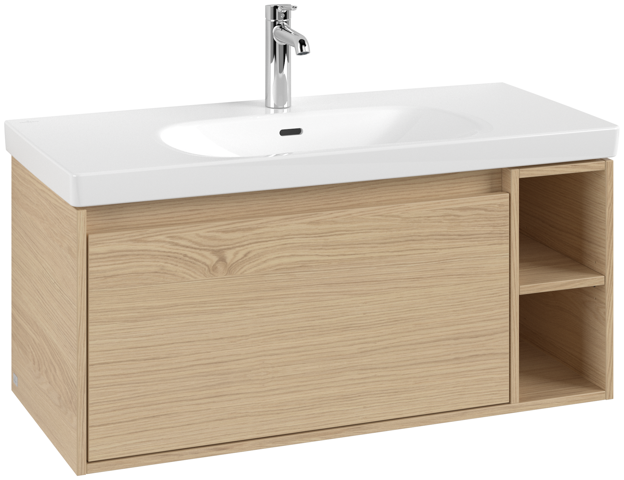 Villeroy & Boch Skyla Waschbeckenunterschrank, 1 Auszug, 2 Auszüge, 972x436x439mm, Korpus: Nordic Oak, Front: Nordic Oak