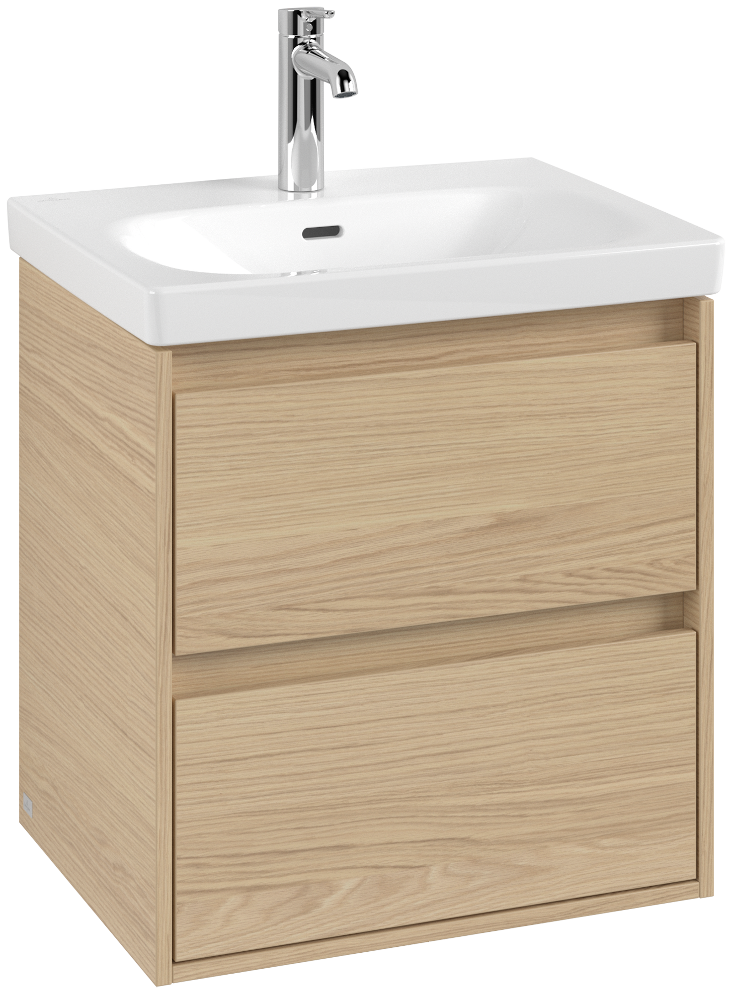 Villeroy & Boch Skyla Waschbeckenunterschrank, 2 Auszüge, 572x596x439mm, Korpus: Nordic Oak, Front: Nordic Oak