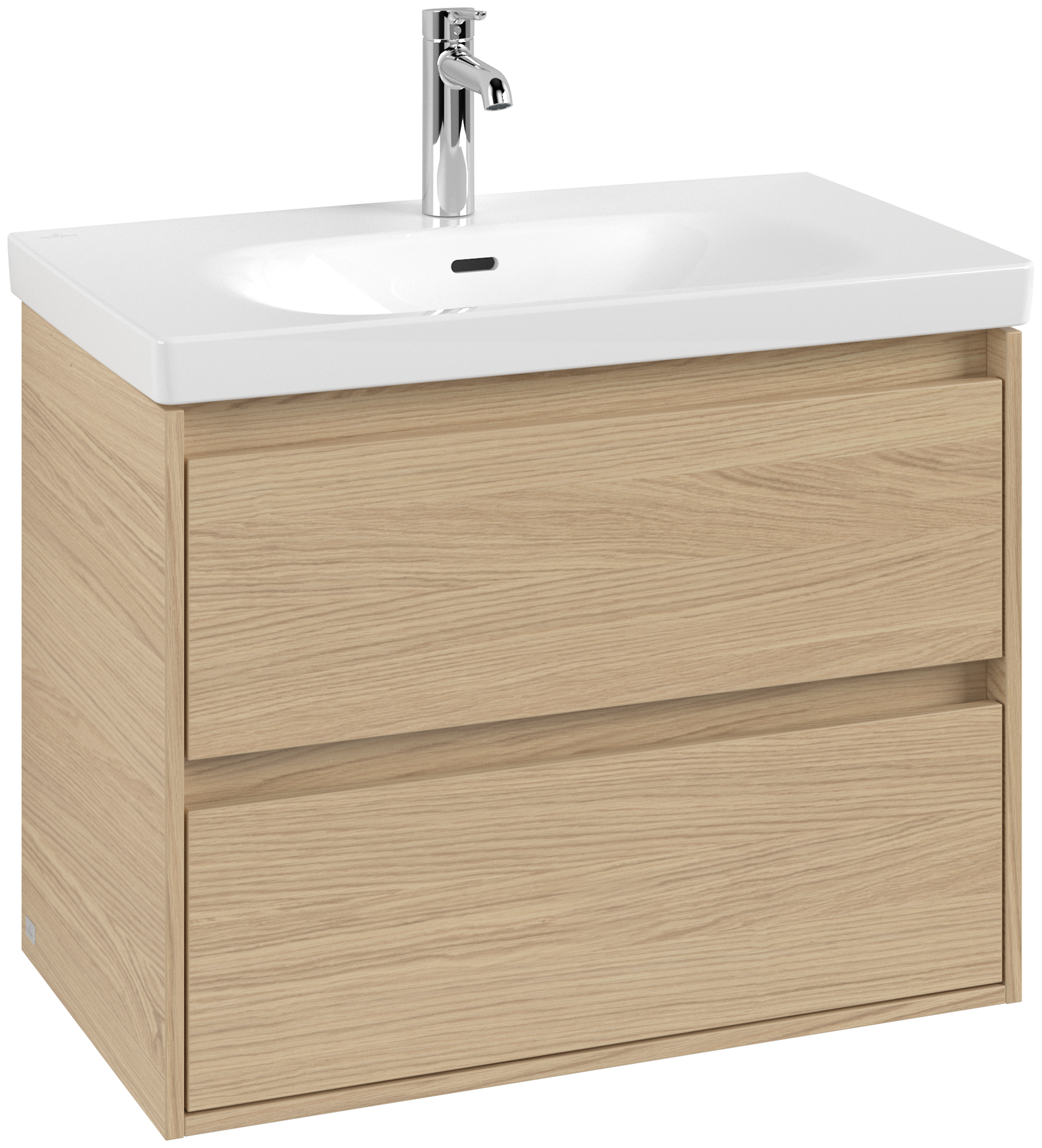 Villeroy & Boch Skyla Vanity unit, 1 pull-out compartment, 2 pull-out compartments, 772x596x439mm, Body: Nordic Oak, Front: Nordic Oak