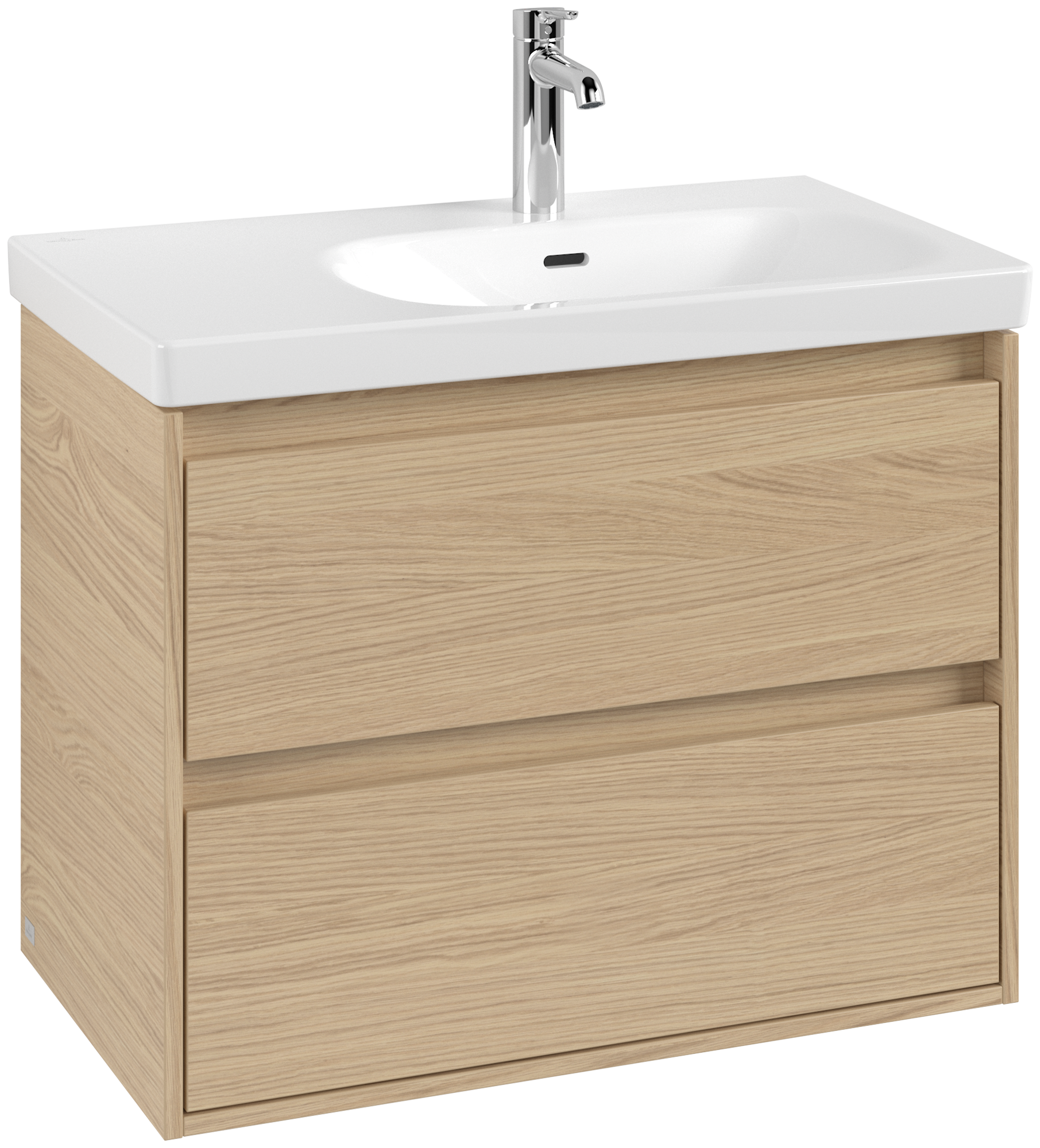 Villeroy & Boch Skyla Vanity unit, 1 pull-out compartment, 2 pull-out compartments, 772x596x439mm, Body: Nordic Oak, Front: Nordic Oak