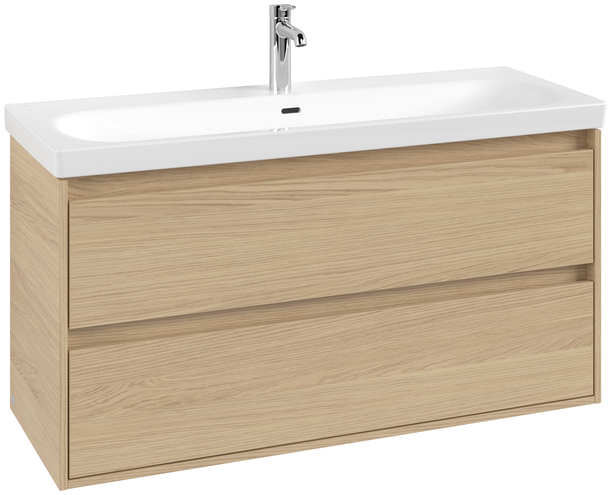 Villeroy & Boch Skyla Vanity unit, 1 pull-out compartment, 2 pull-out compartments, 1172x596x439mm, Body: Nordic Oak, Front: Nordic Oak