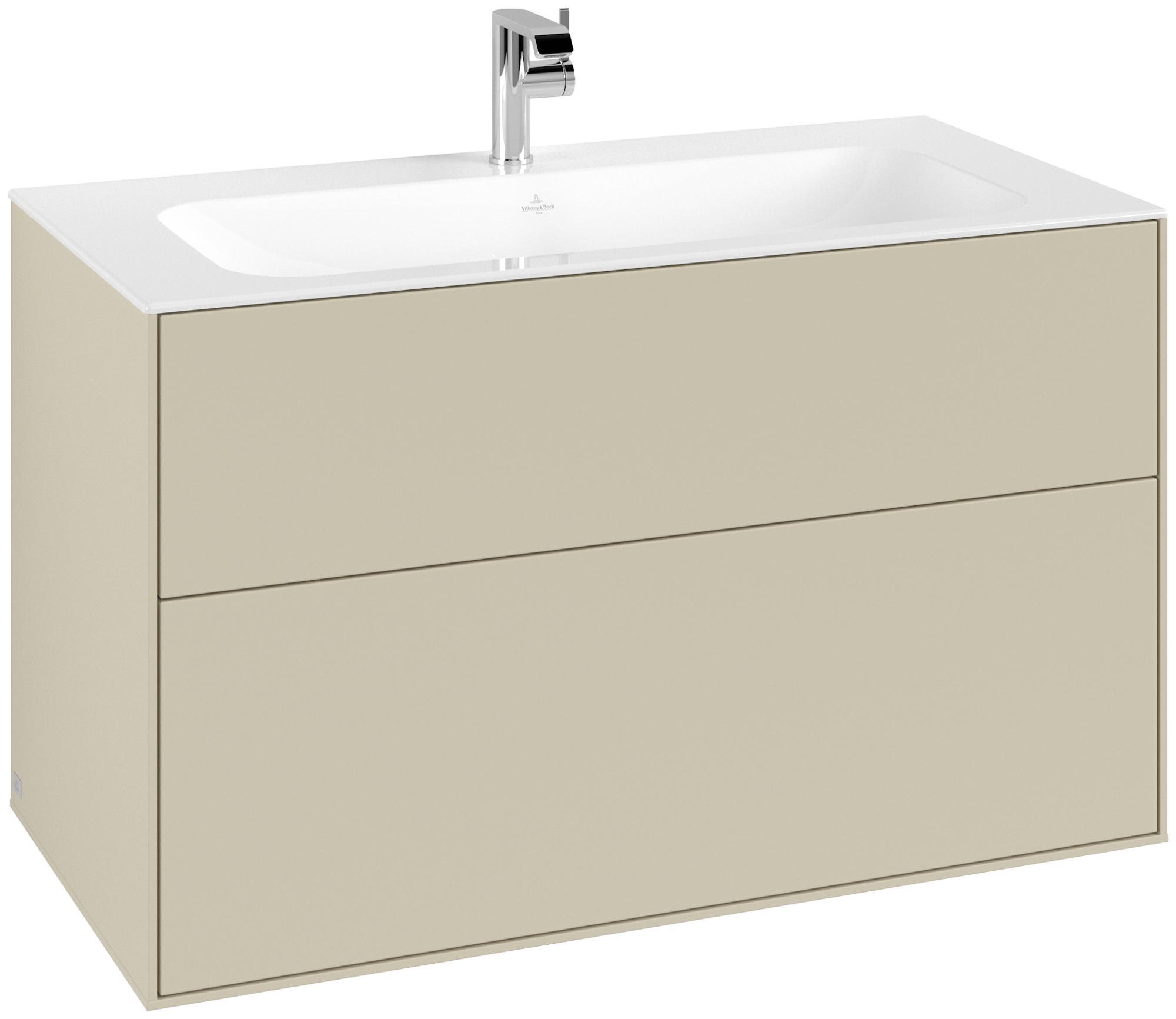 Villeroy & Boch Finion Vanity unit, 2 pull-out compartments, 996x591x498mm, Body: Silk Grey Matt Lacquer, Front: Silk Grey Matt Lacquer