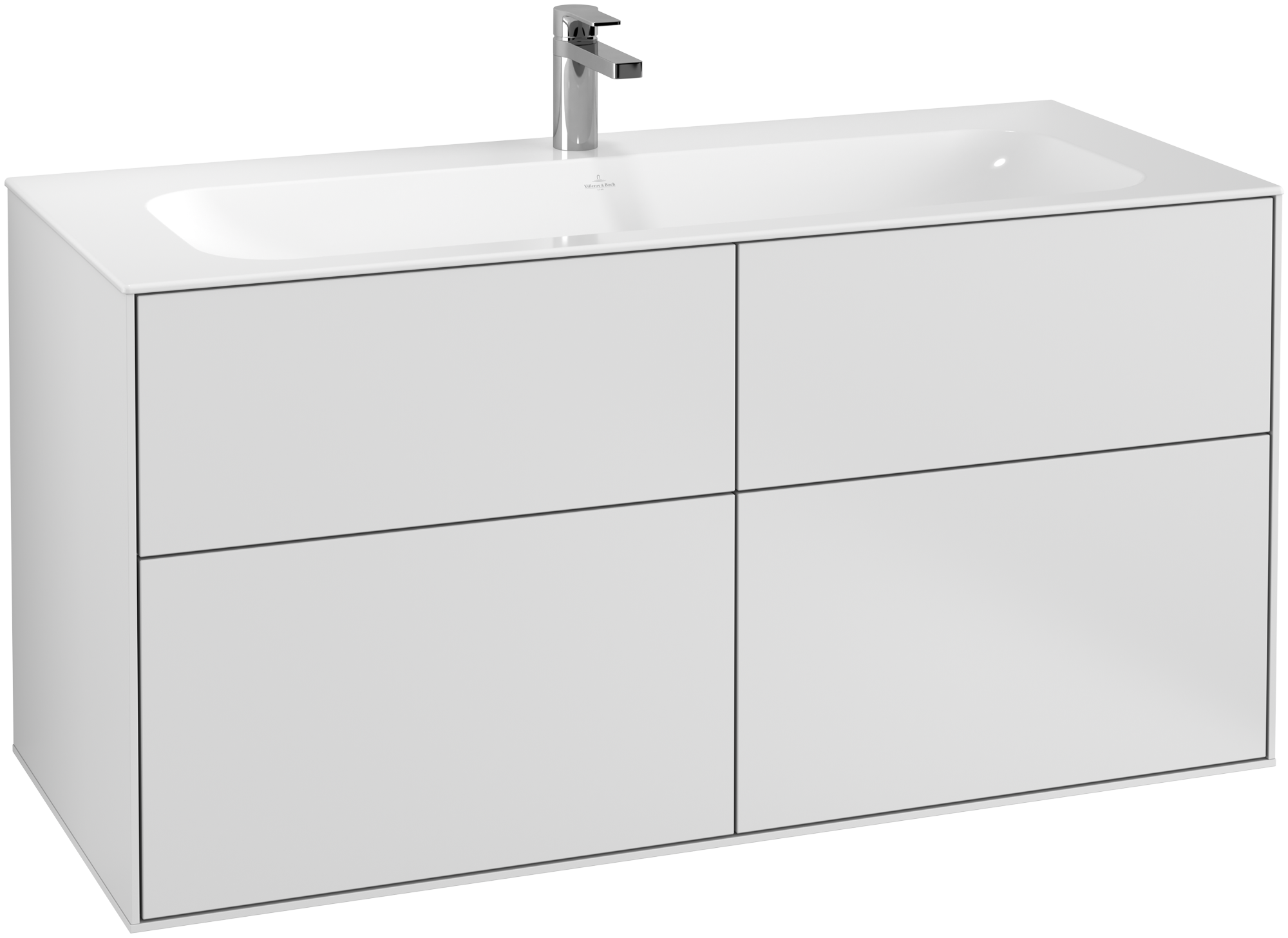 Villeroy & Boch Finion Waschbeckenunterschrank, 4 Auszüge, 1196x591x498mm, Korpus: White Matt Lacquer, Front: White Matt Lacquer