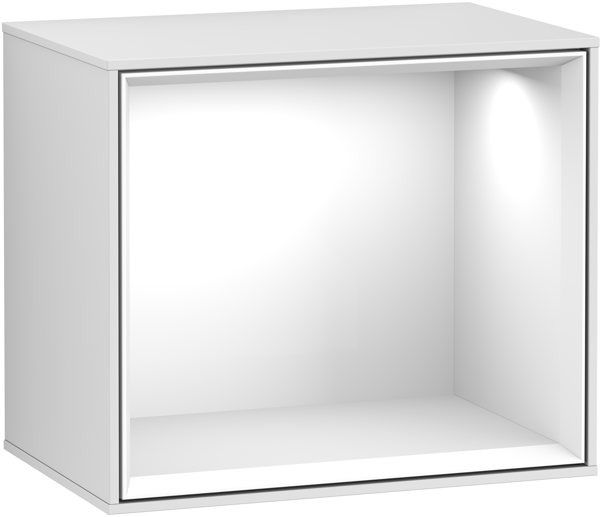 Villeroy & Boch Finion Regalmodul, mit Beleuchtung, 418x356x270mm, Korpus: White Matt Lacquer, Front: White Matt Lacquer, Regalelement: Glossy White Lacquer