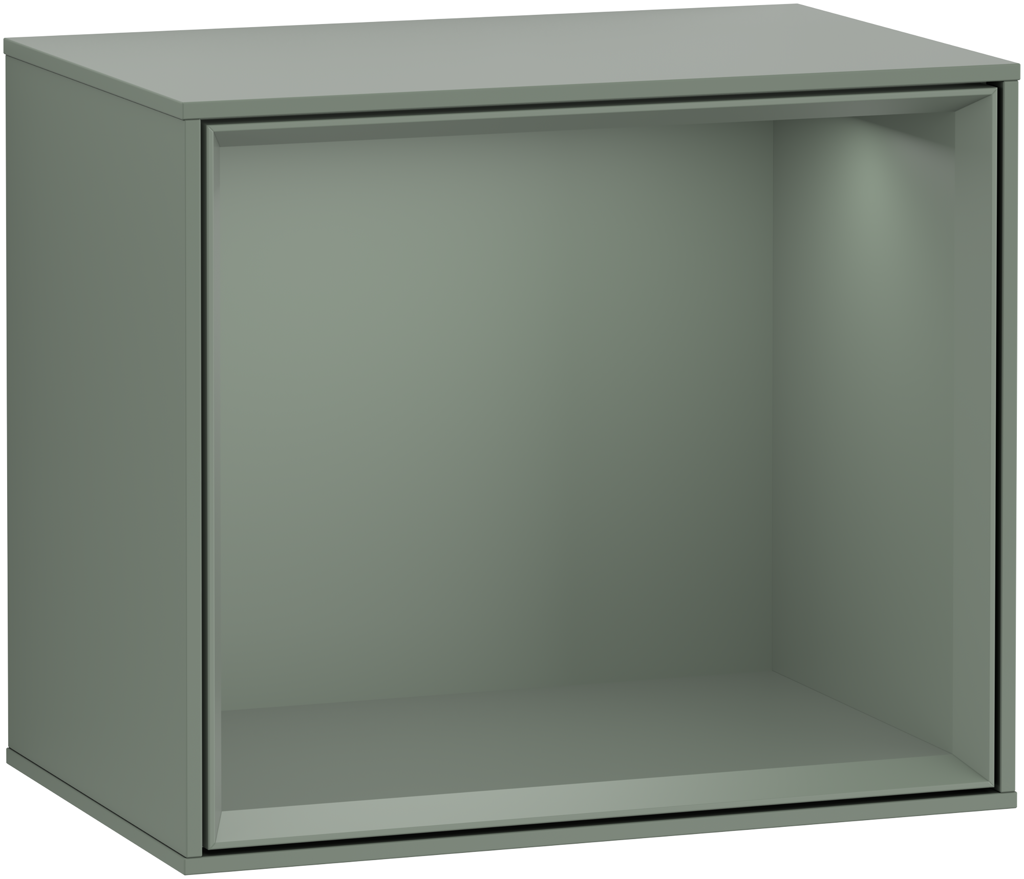 Villeroy & Boch Finion Module d'étagère, avec éclairage, 418x356x270mm, Caisson: Olive Matt Lacquer, Façade: Olive Matt Lacquer, Élément d’étagère: Olive Matt Lacquer