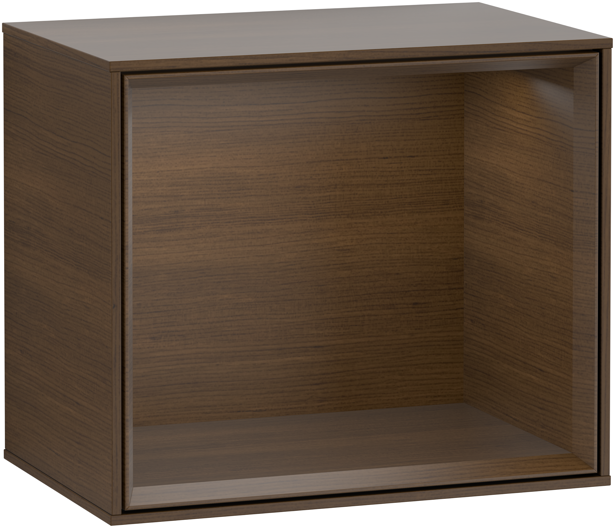 Villeroy & Boch Finion Regalmodul, mit Beleuchtung, 418x356x270mm, Korpus: Walnut Veneer, Front: Walnut Veneer, Regalelement: Walnut Veneer